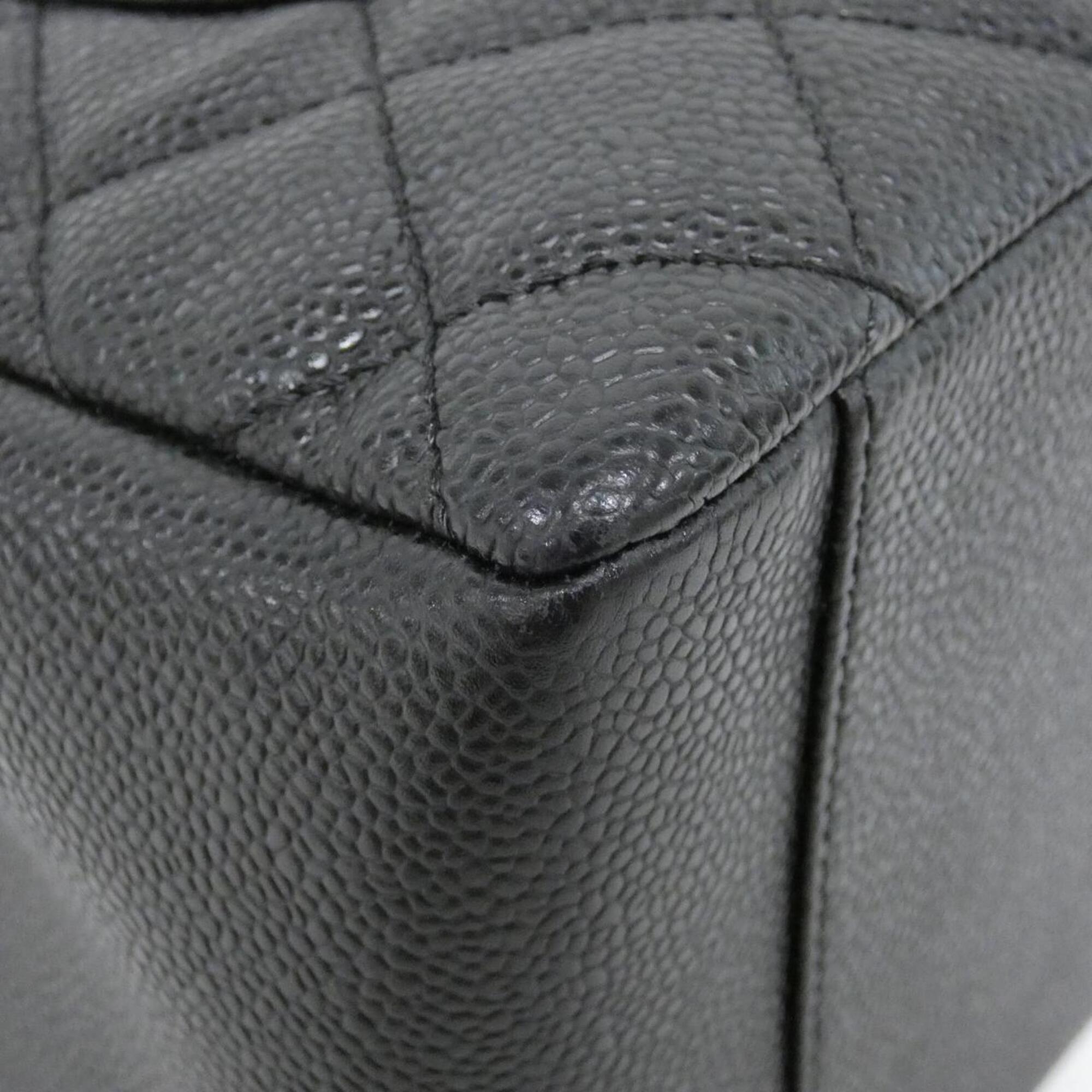 Chanel Black Grained Calfskin Shoulder Bag (Pre-Owned)