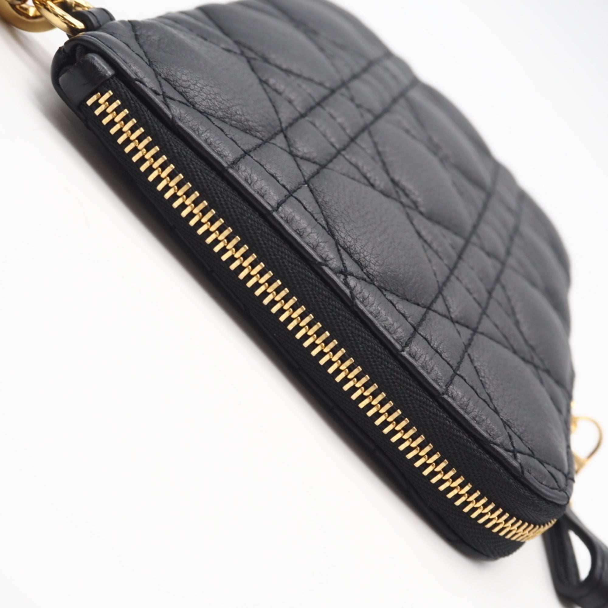Christian Dior Black White Leather Shoulder Bag (Pre-Owned)