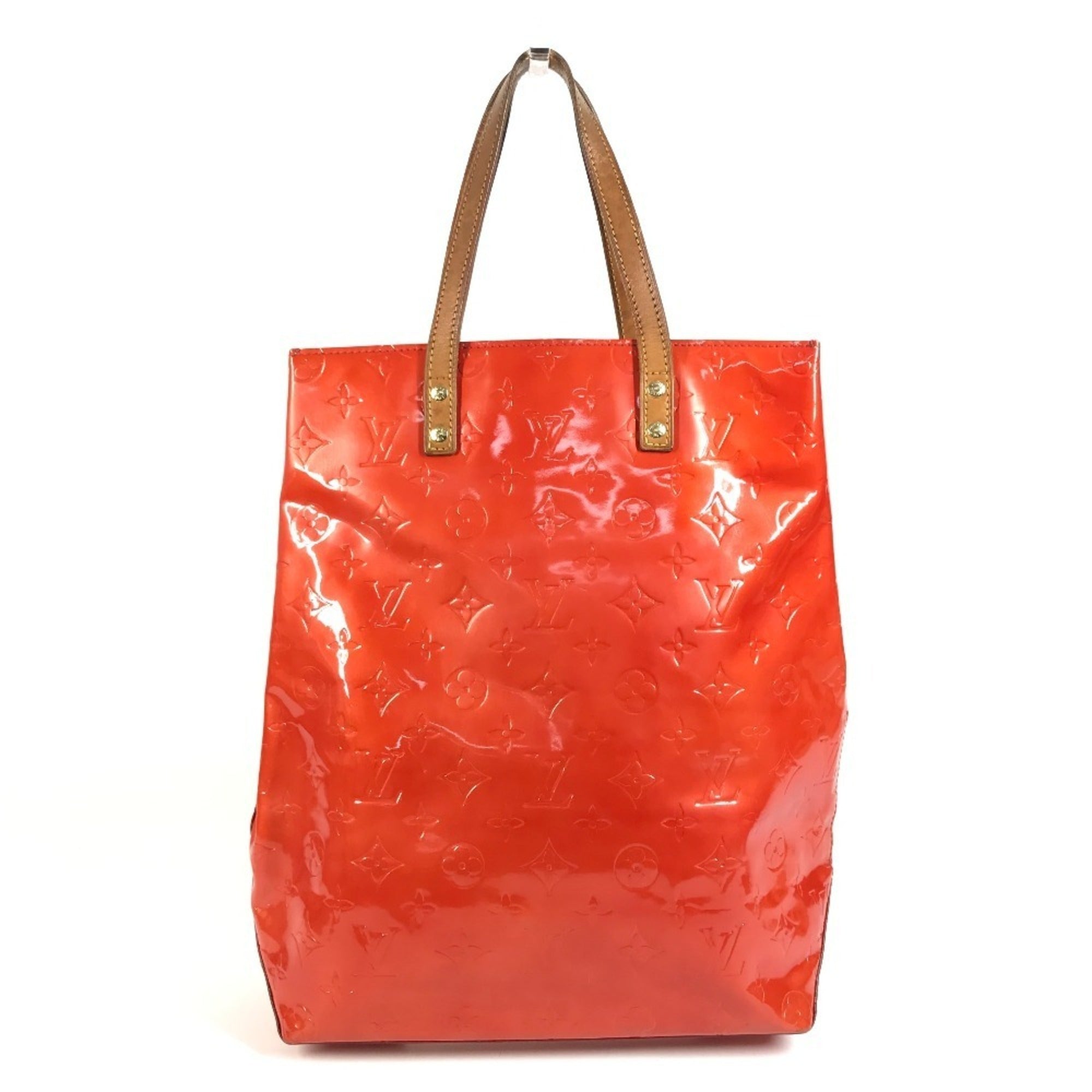 Louis Vuitton Red Color Rouge Monogram Vernis Shoulder Bag Tote Bag (Pre-Owned)