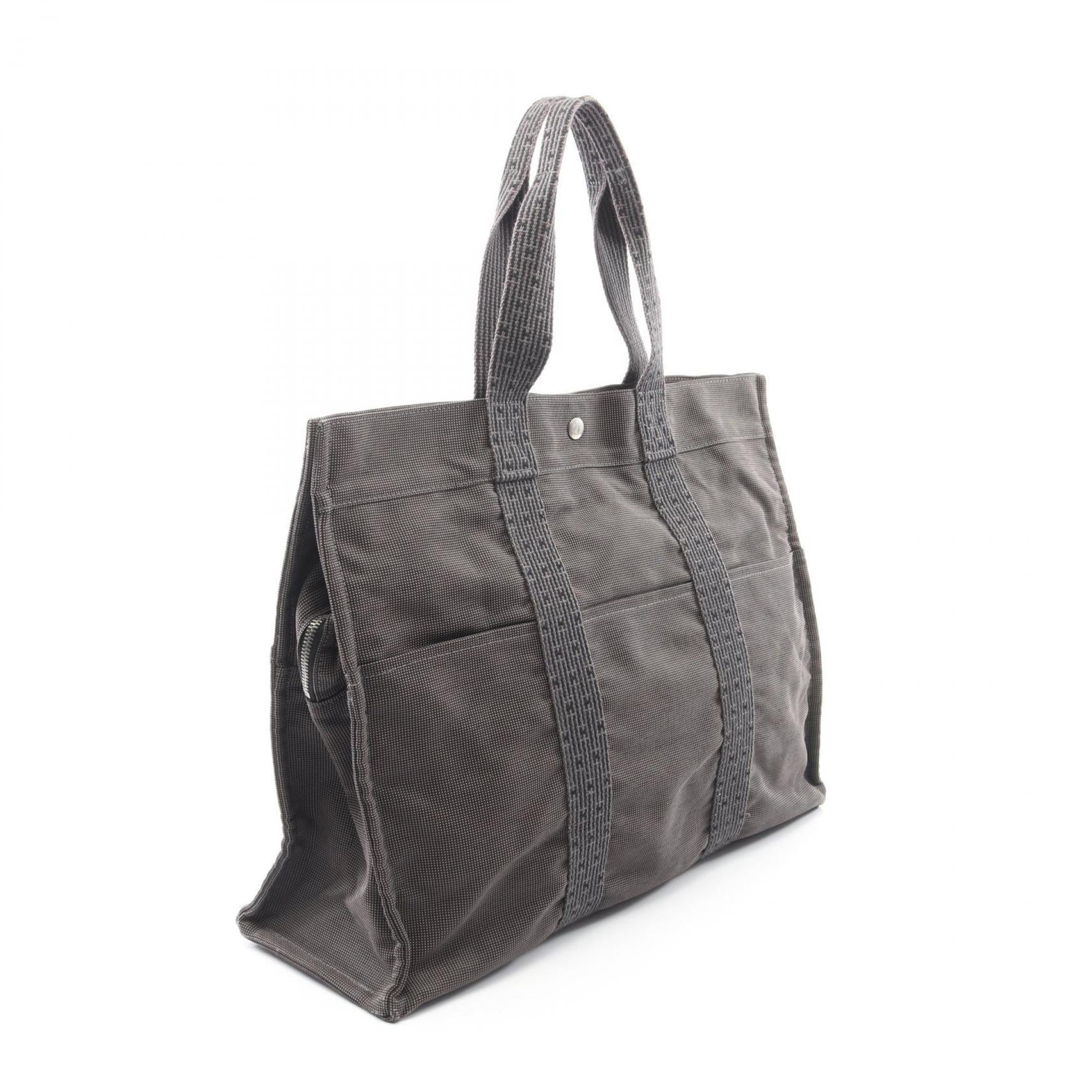 Hermes Gray Nylon Canvas Tote Bag (Pre-Owned)