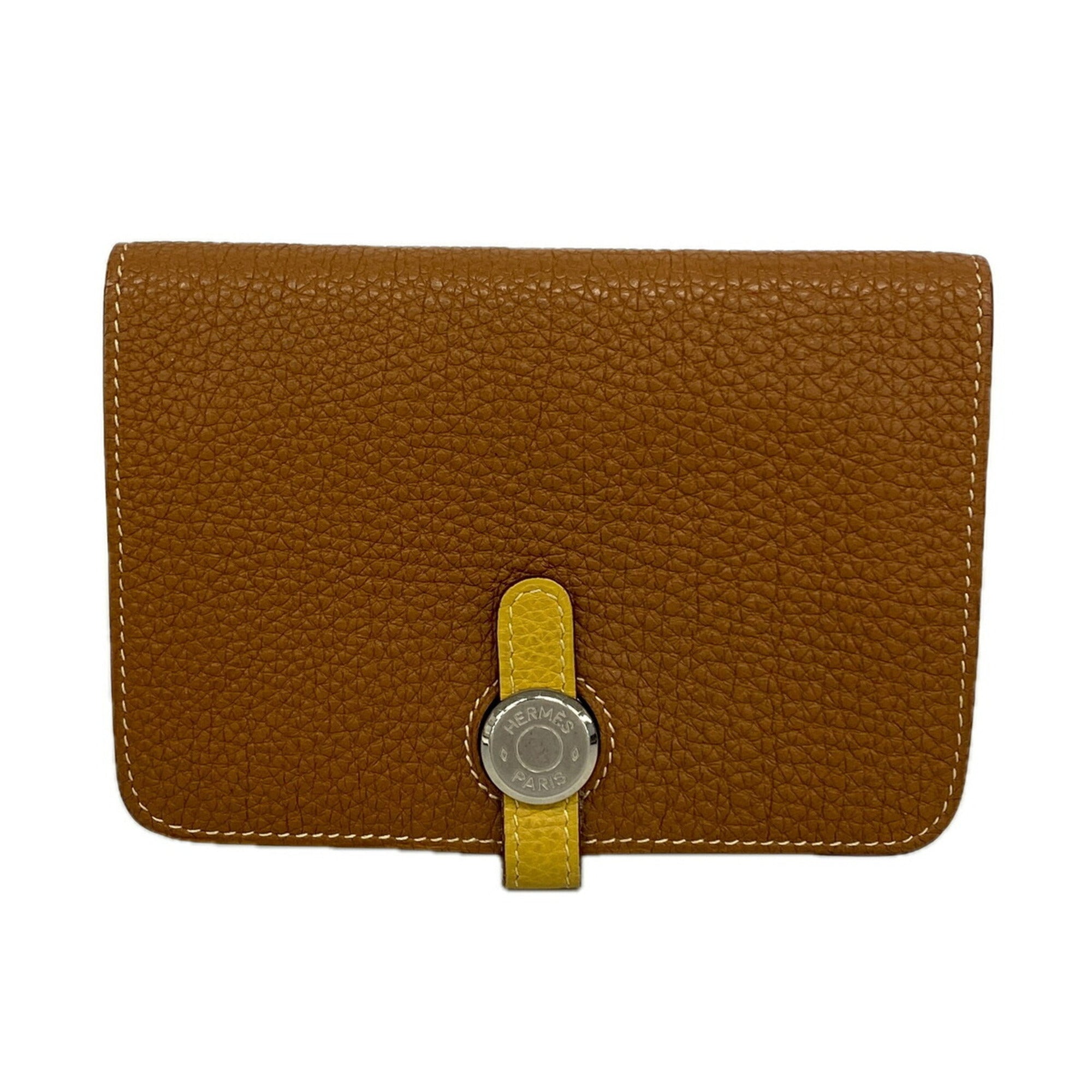 Hermes Gold Togo Leather Coin Purse/Coin Case (Pre-Owned)
