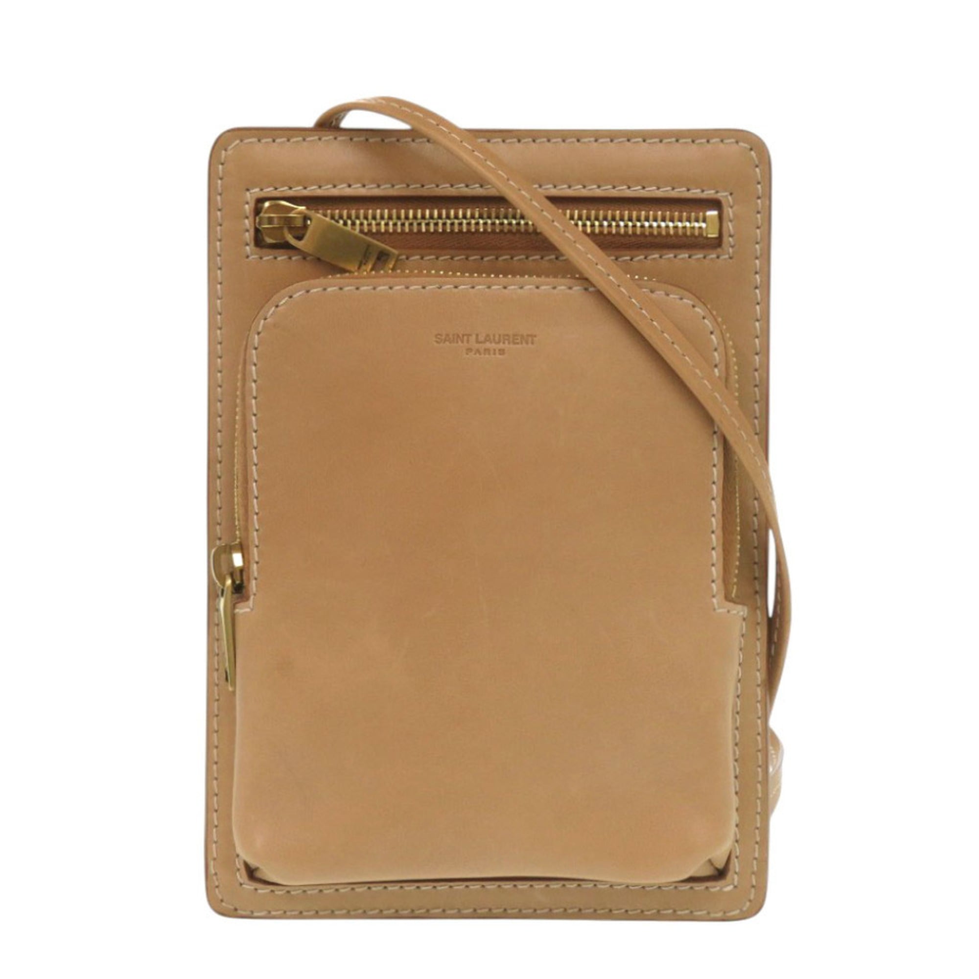 Yves Saint Laurent Beige Leather Shoulder Bag (Pre-Owned)
