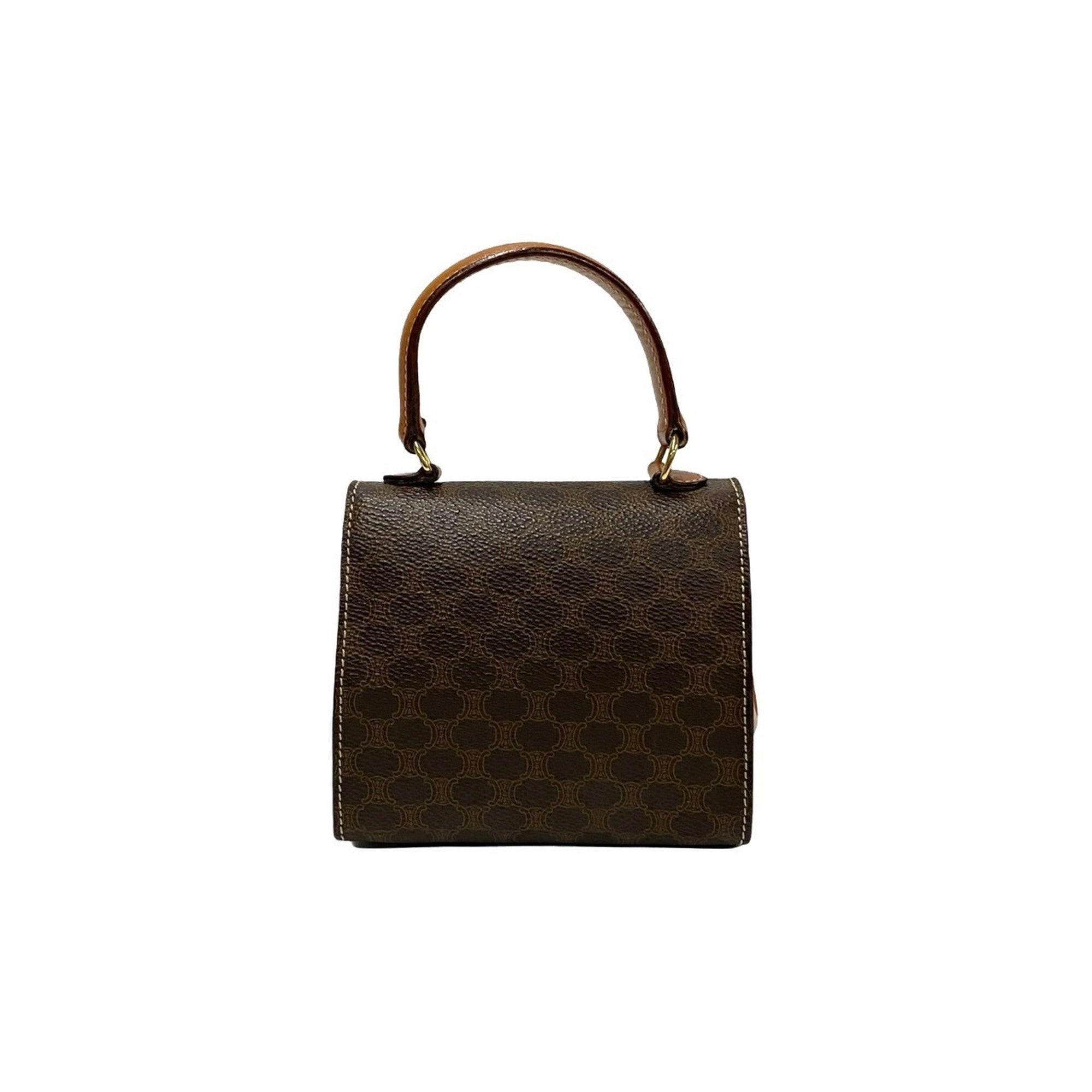 Celine Brown Leather Pvc Handbag Shoulder Bag (Pre-Owned)