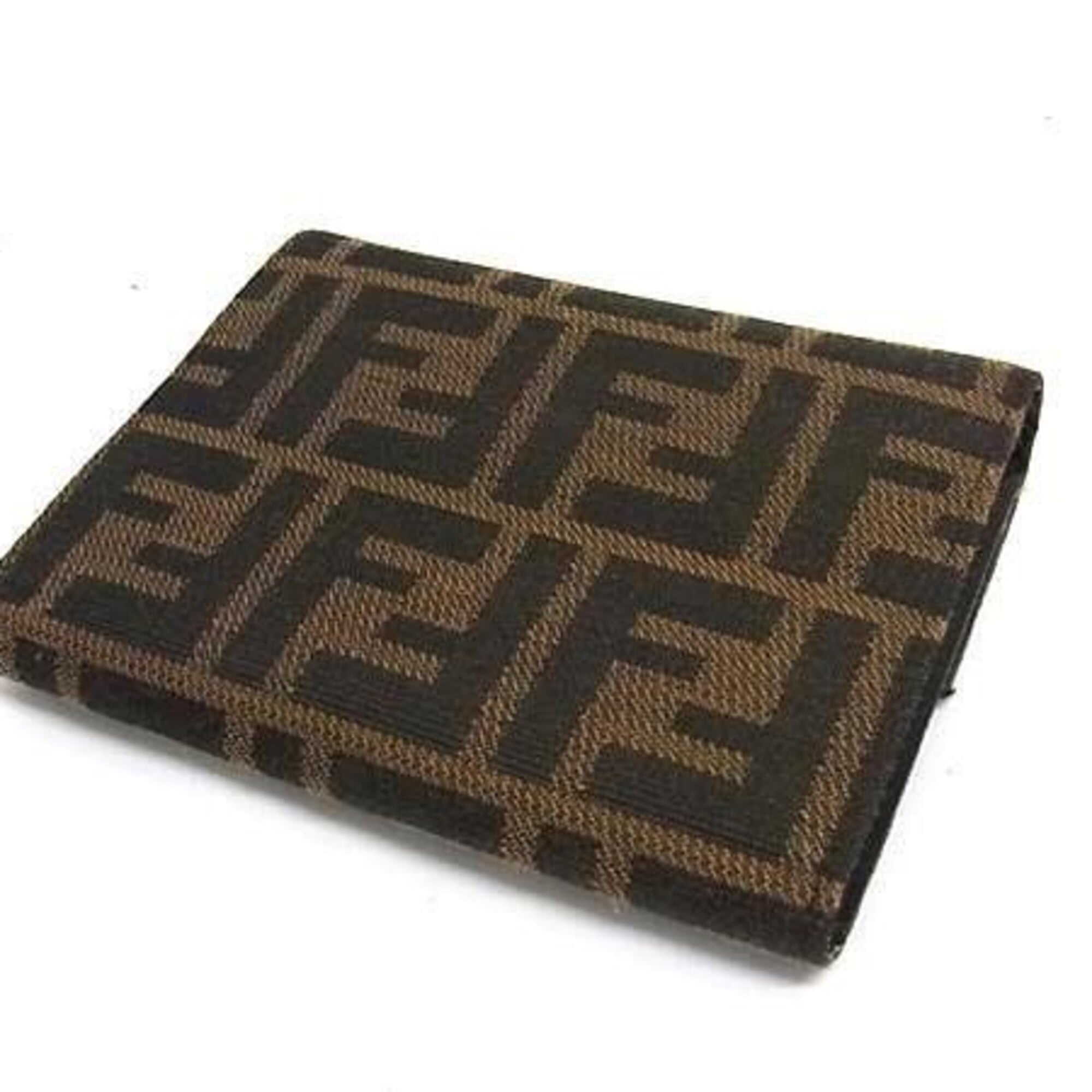 Fendi Brown Canvas Leather Wallet (Tri-Fold) (Pre-Owned)