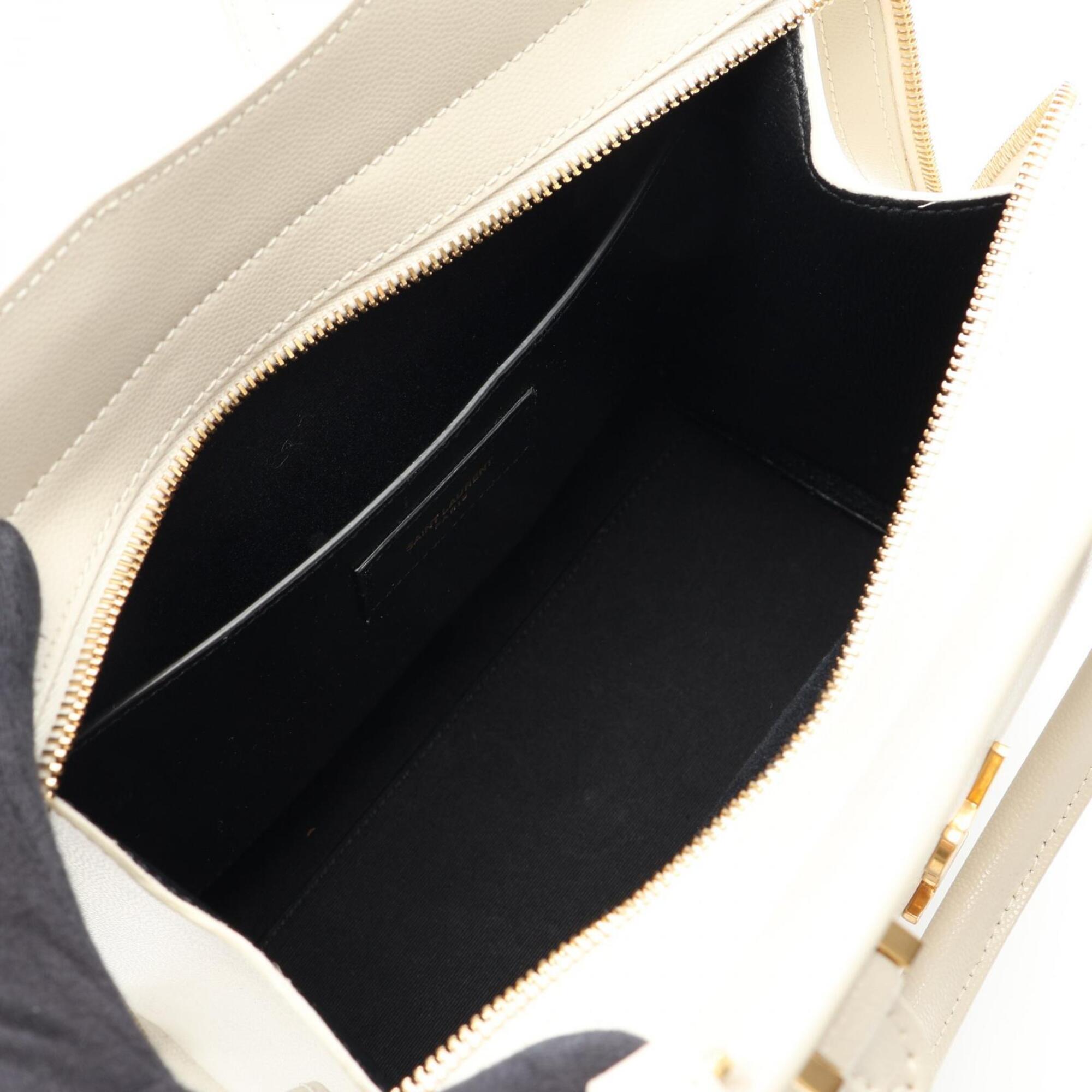 Saint Laurent Ivory Leather Handbag (Pre-Owned)