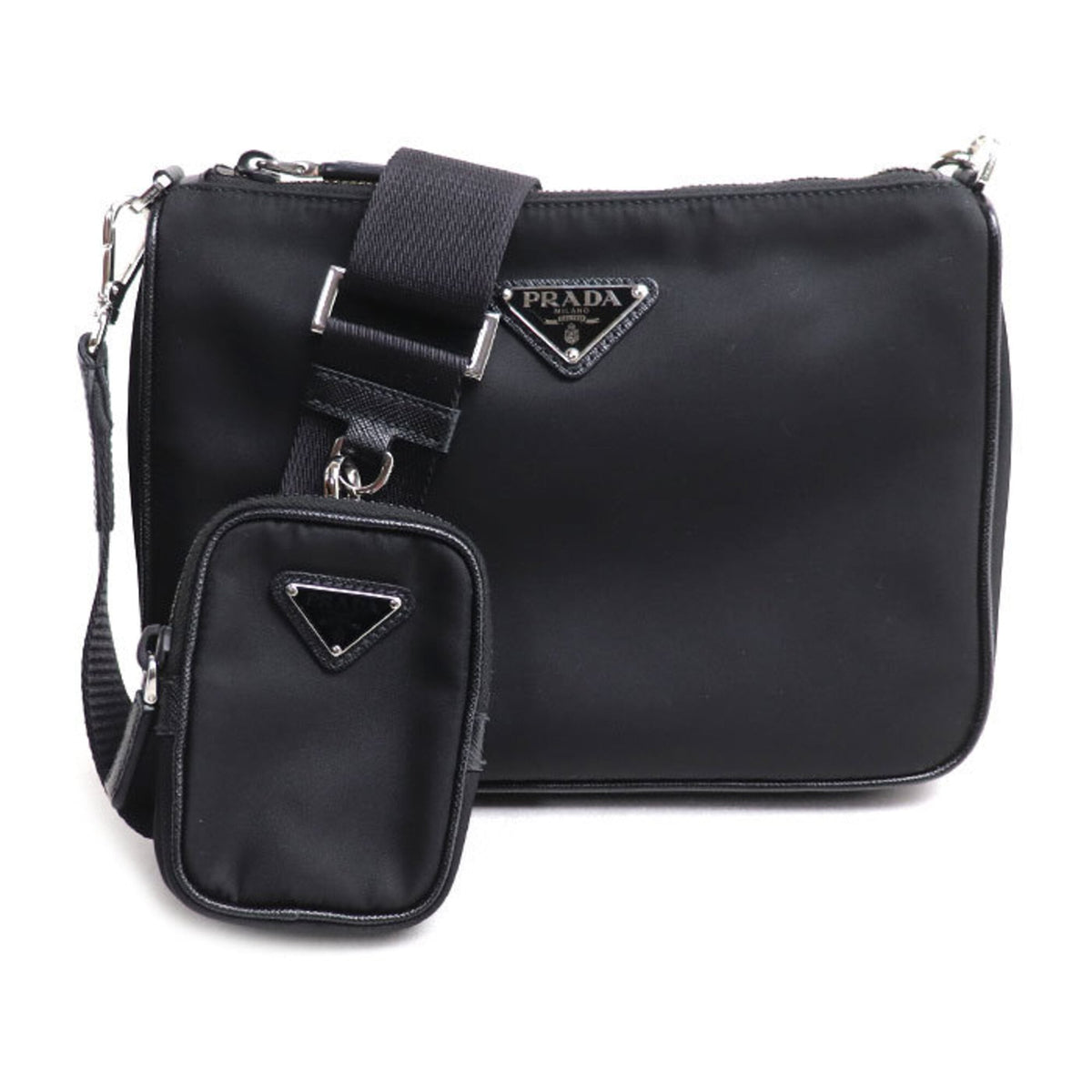 Prada Black Polyamide Pouch Shoulder Bag (Pre-Owned)
