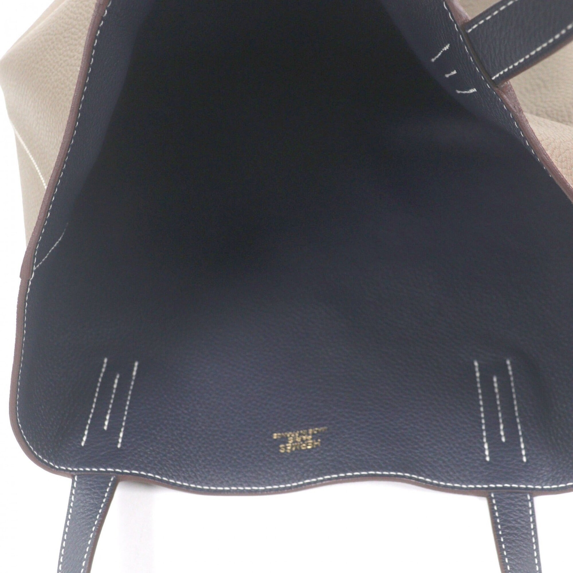 Hermes Blue Nuit Etoupe Gray Taurillon Clemence Leather (Pre-Owned)