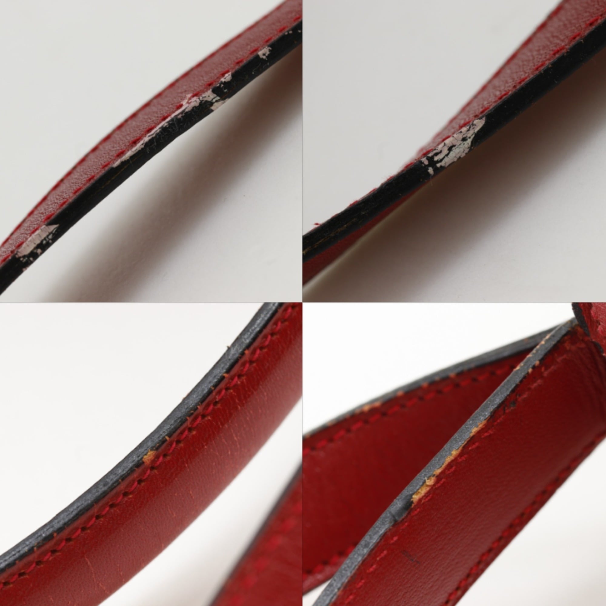 Dunhill Red Color Leather Handbag (Pre-Owned)