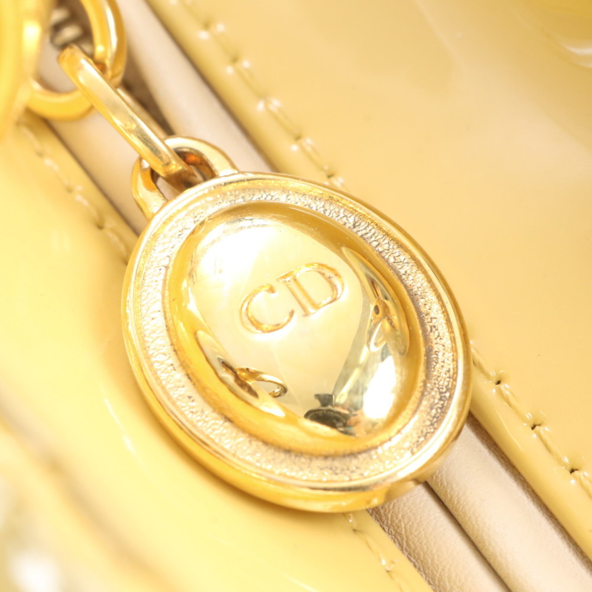 Christian Dior Yellow Leather Handbag Tote Bag (Pre-Owned)