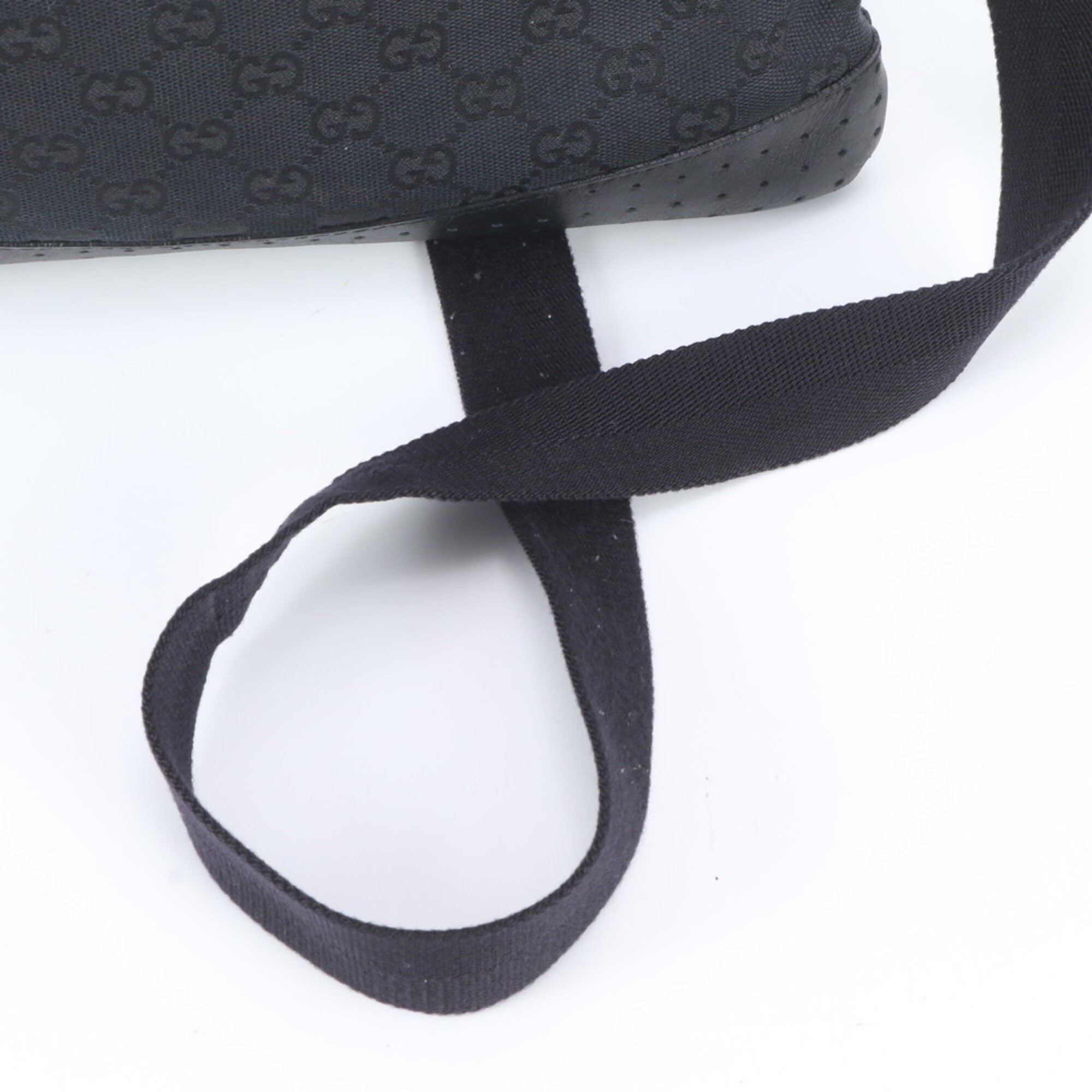 Gucci Black Leather Canvas Shoulder Bag (Pre-Owned)