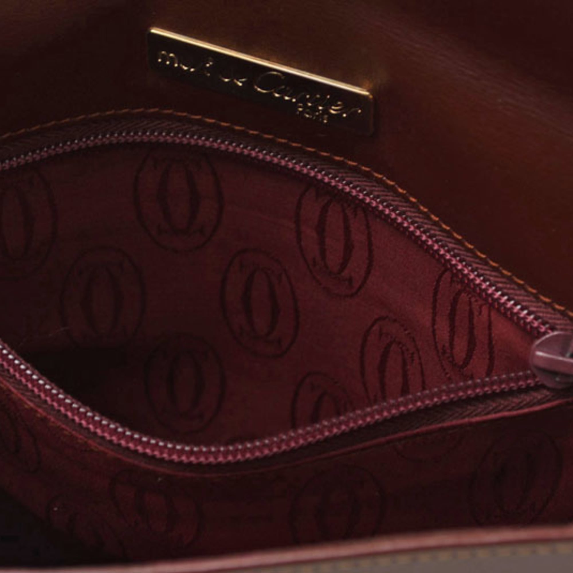 Cartier Must Bordeaux Leather Clutch Bag (Pre-Owned)
