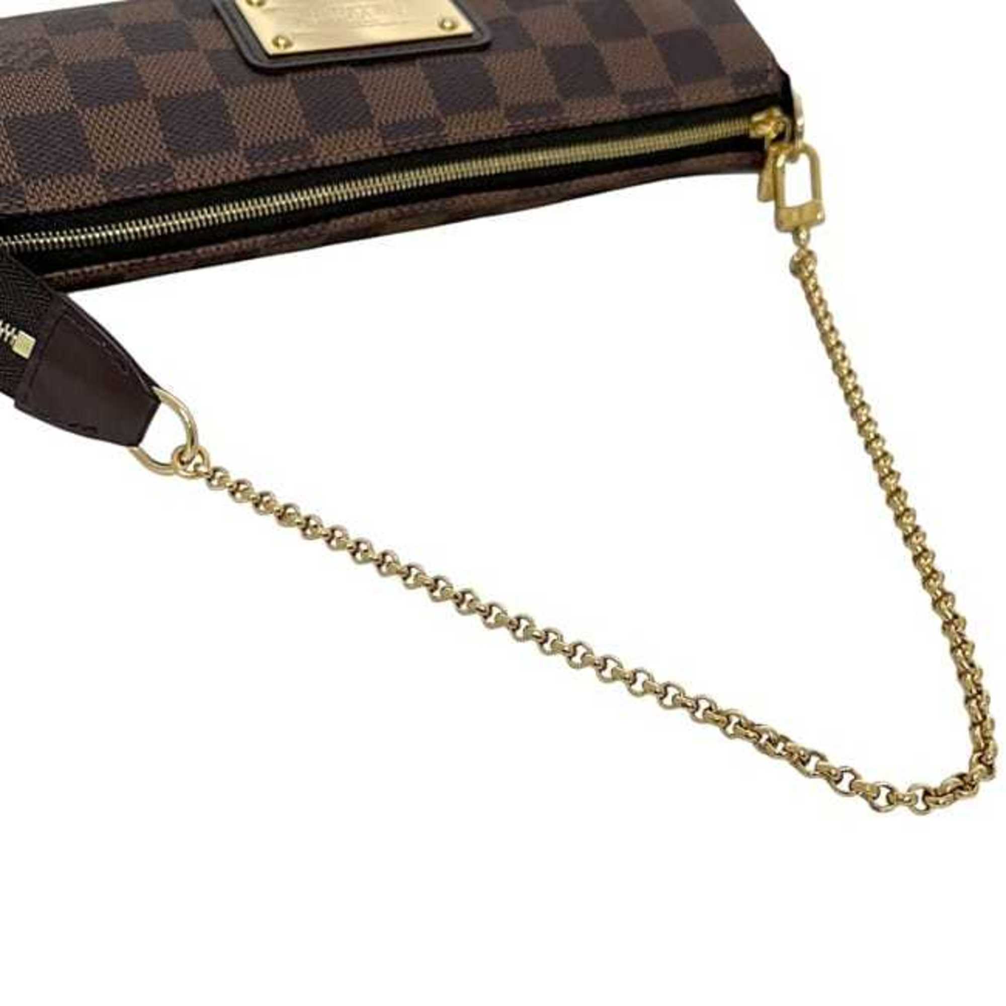 Louis Vuitton Brown Damier Canvas Ebene Damier Canvas Leather Handbag Pouch Shoulder Bag (Pre-Owned)