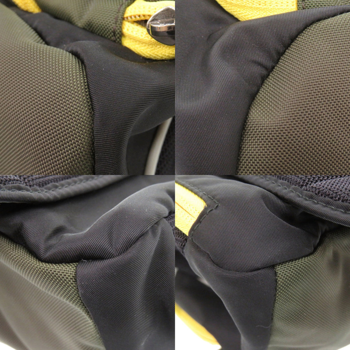 Burberry Black Khaki Yellow Nylon Acrylic Backpack (Pre-Owned)