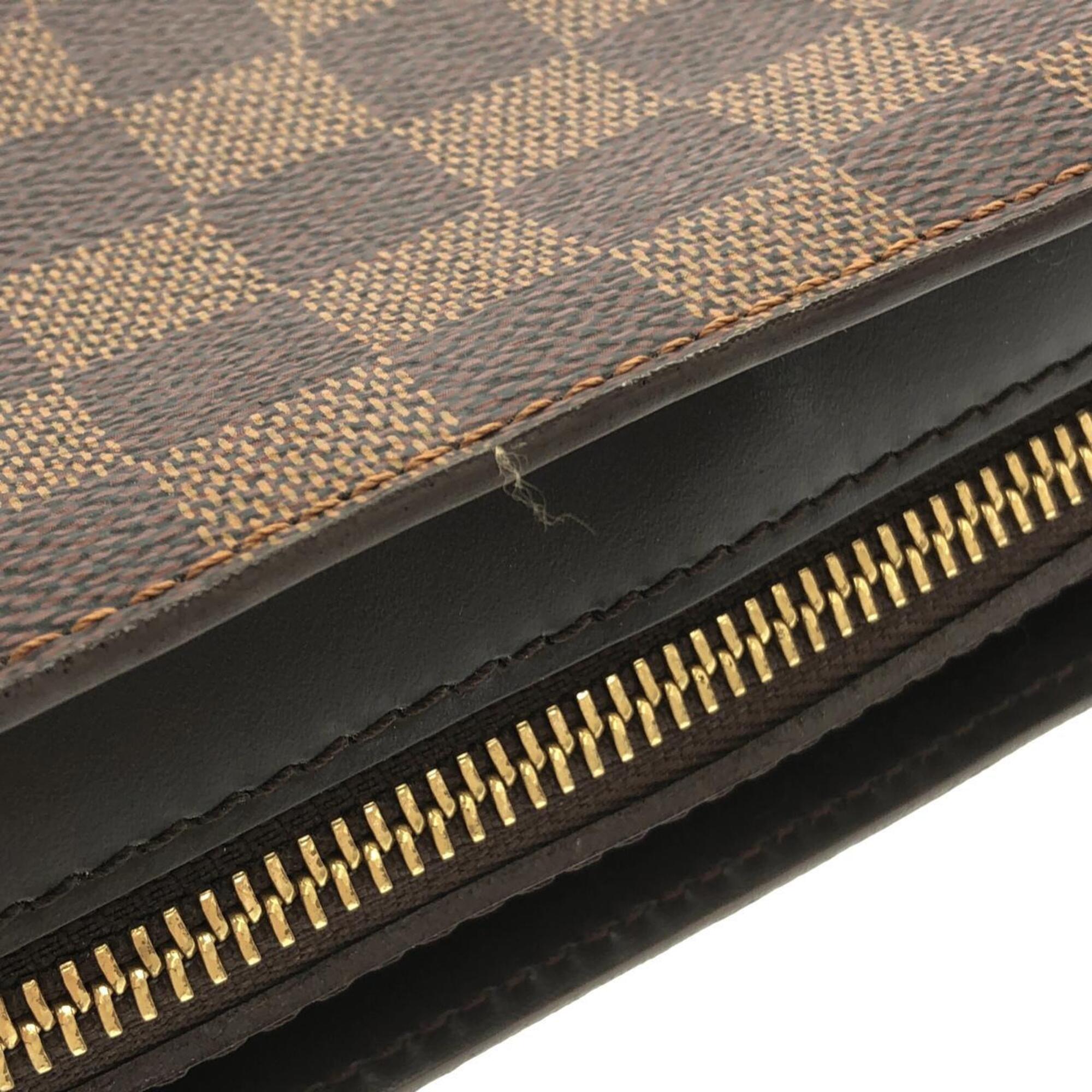 Louis Vuitton Ebene Coated Canvas Clutch Bag (Pre-Owned)