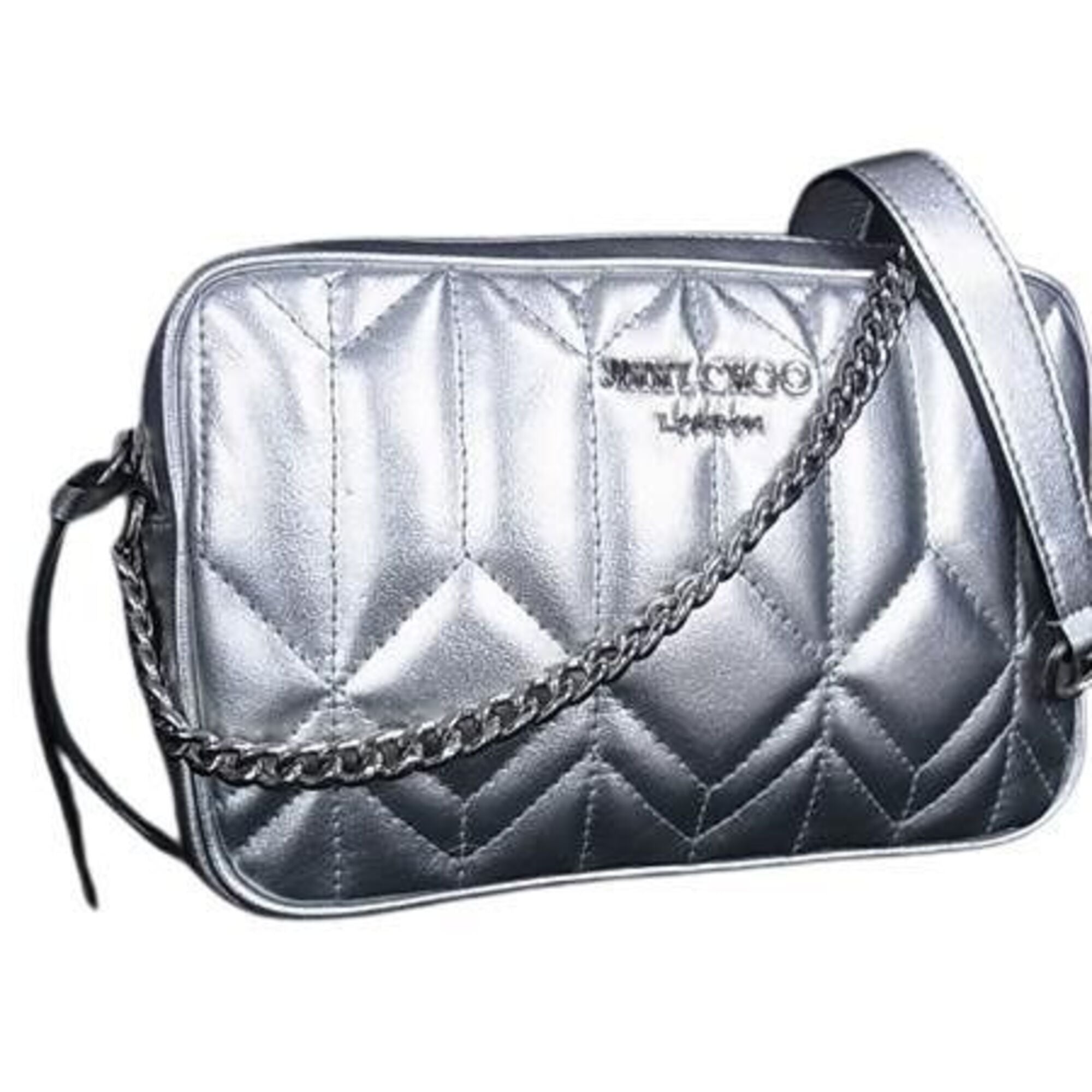 Jimmy Choo Silver Leather Shoulder Bag (Pre-Owned)