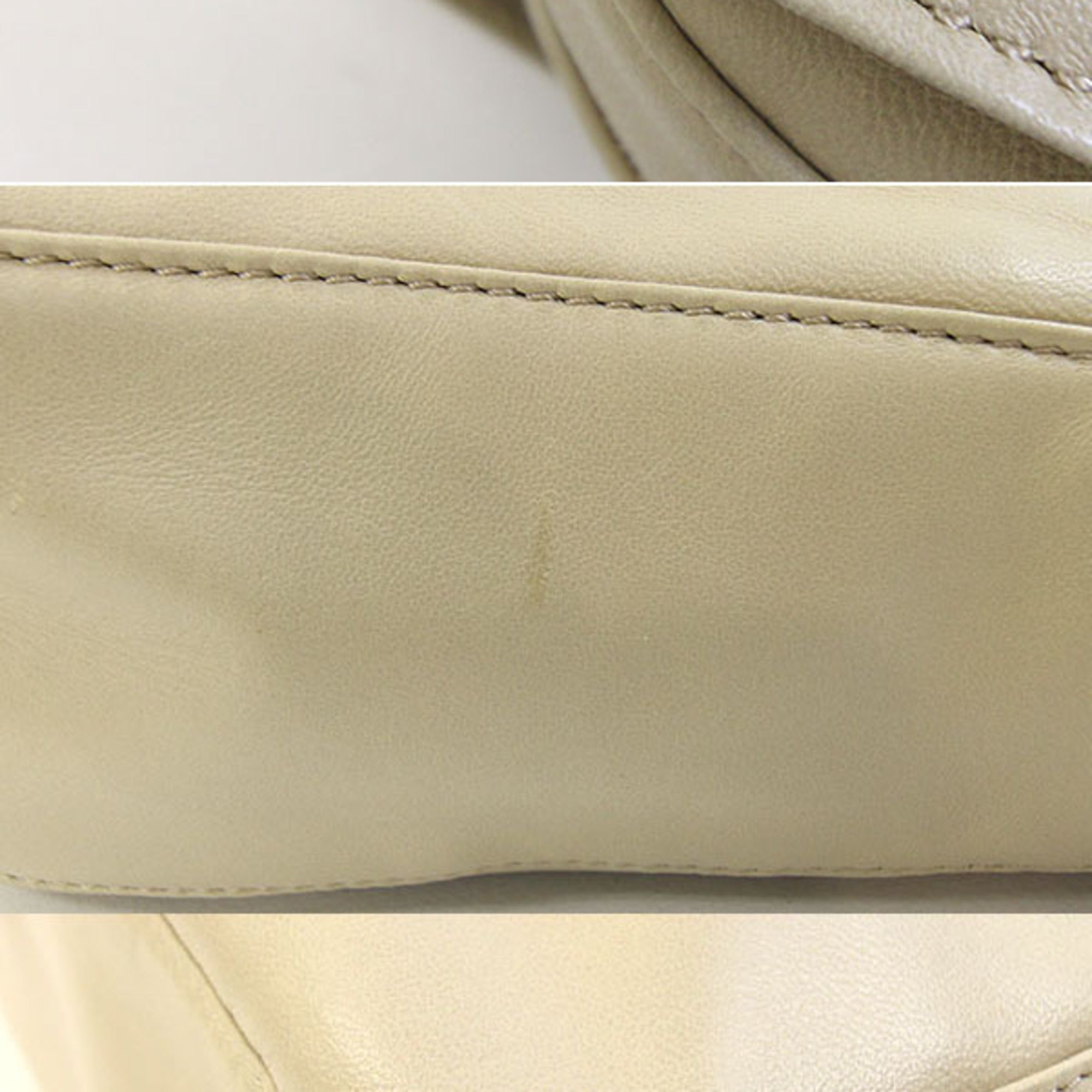Celine Beige Yellow Leather Shoulder Bag (Pre-Owned)
