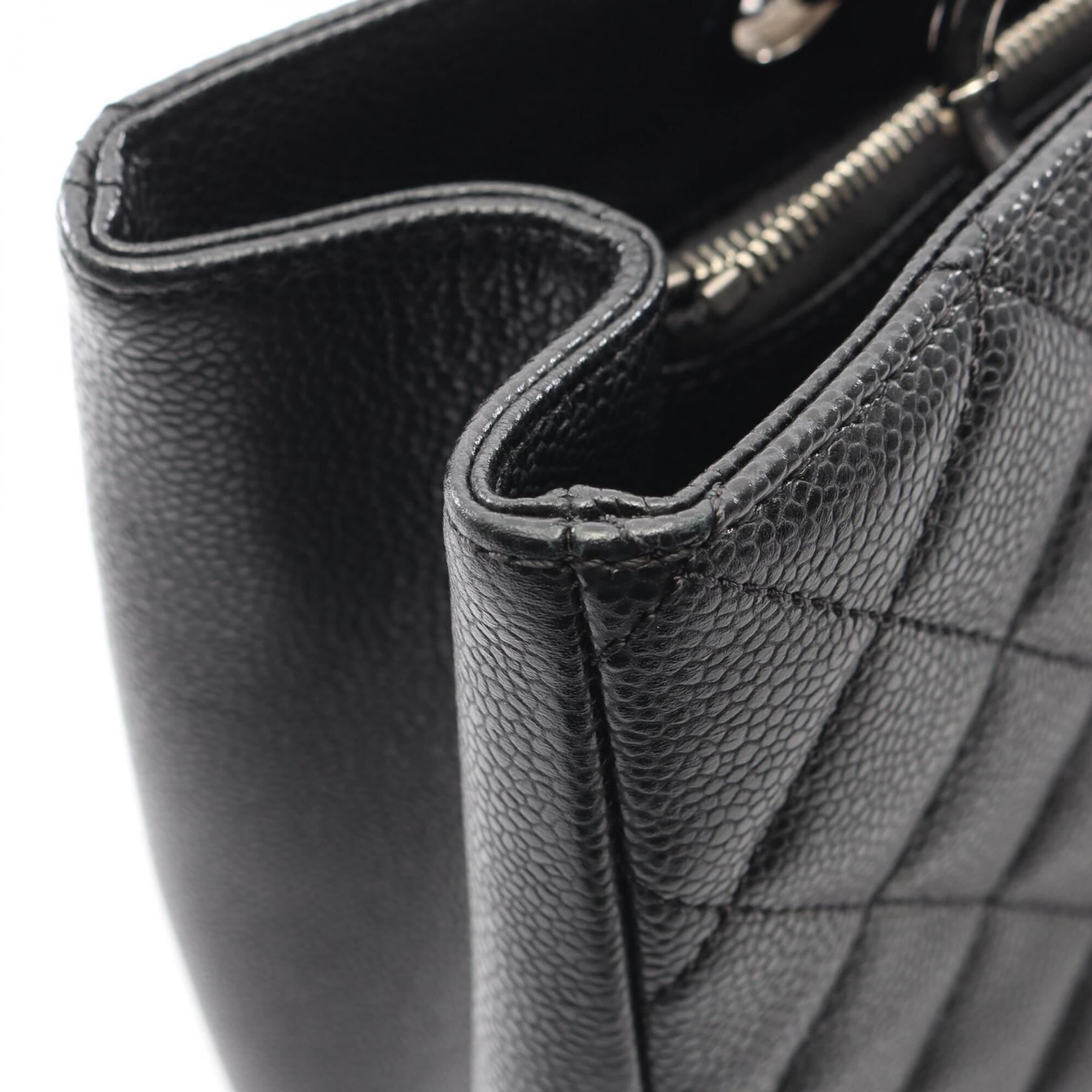 Chanel Black Grained Calfskin Handbag Tote Bag (Pre-Owned)