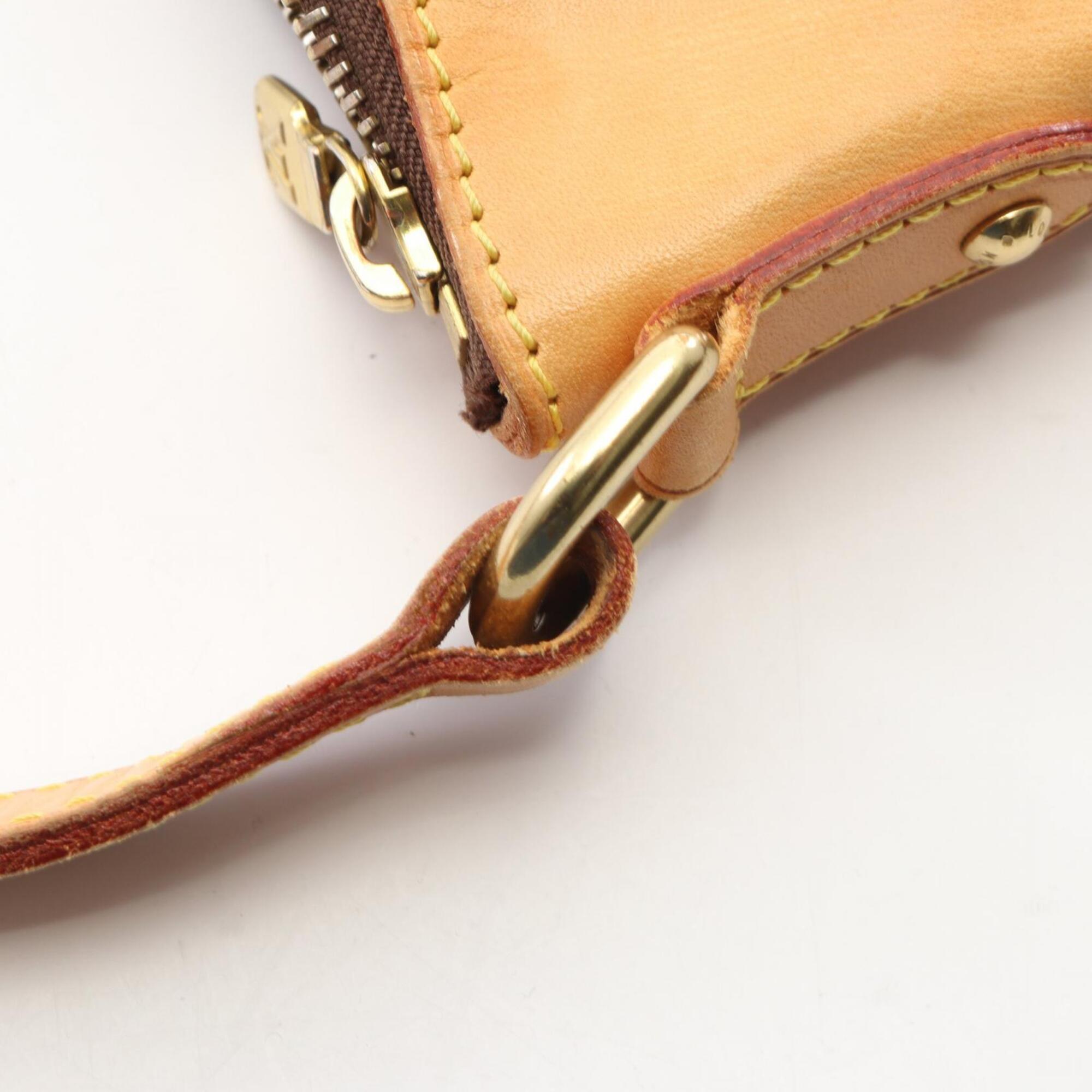 Louis Vuitton Brown Coated Canvas Leather Handbag Shoulder Bag (Pre-Owned)