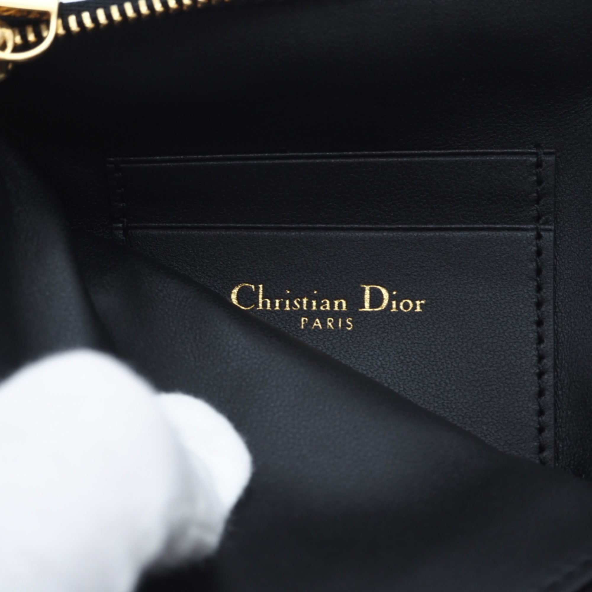 Christian Dior Black White Leather Shoulder Bag (Pre-Owned)