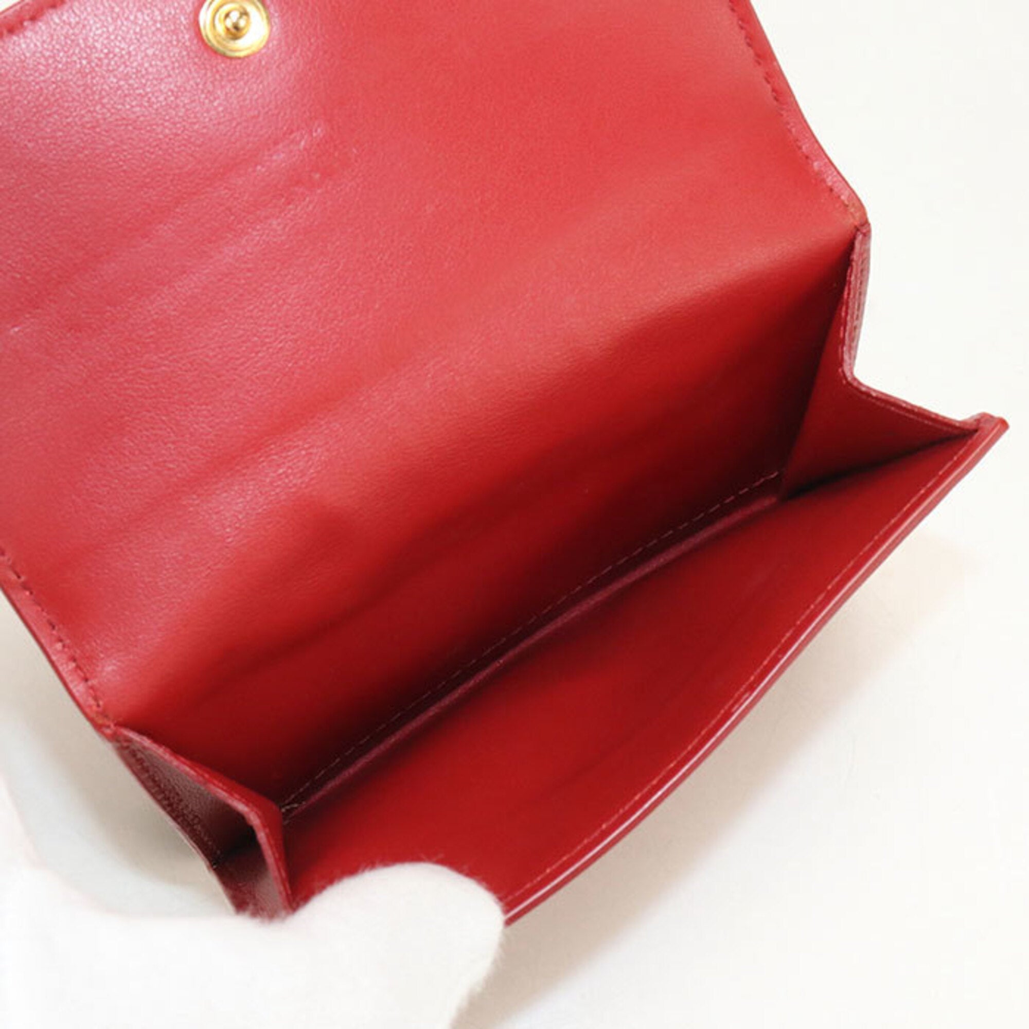 Prada Red Color Leather Wallet (Bi-Fold) (Pre-Owned)