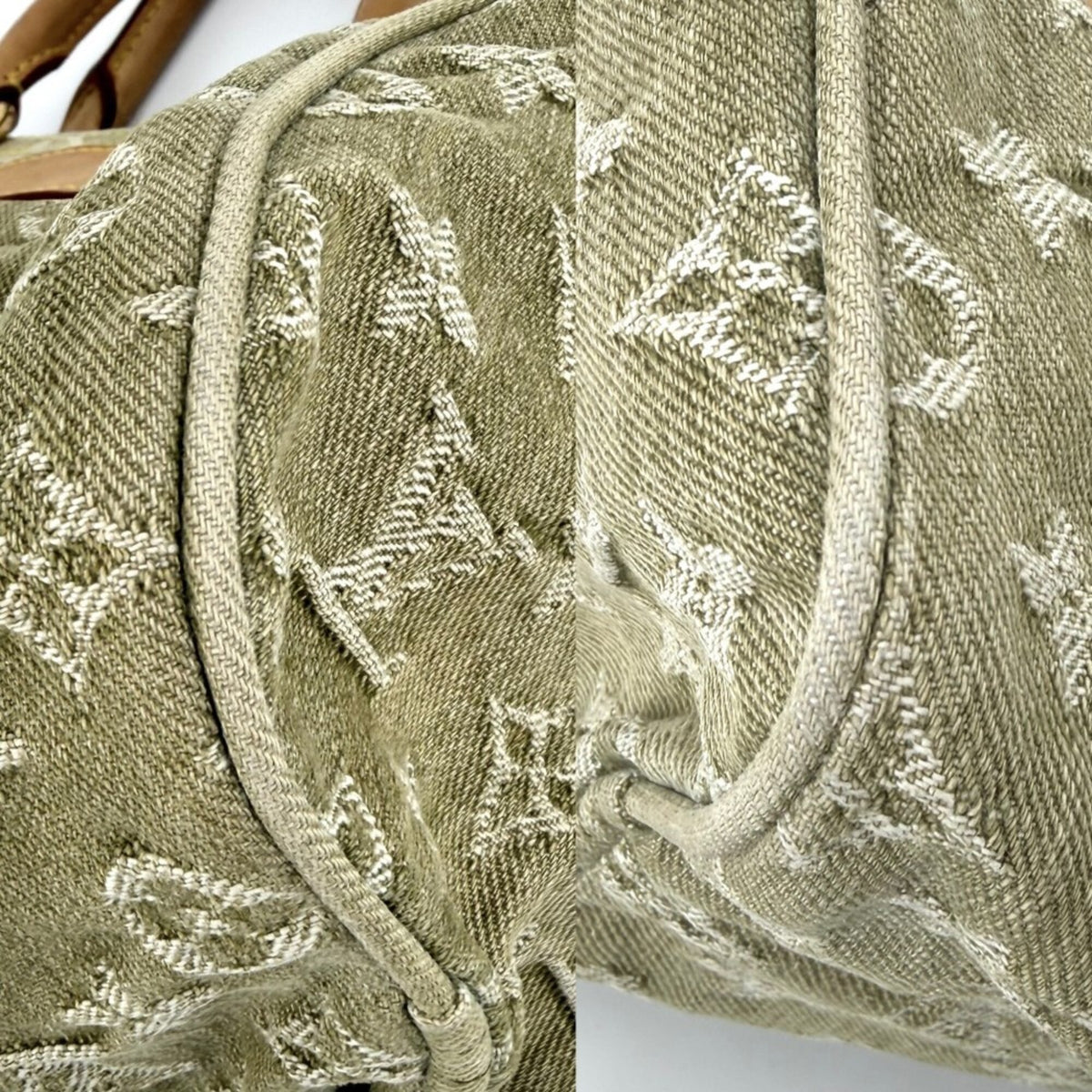Louis Vuitton Green Monogram Denim Handbag (Pre-Owned)