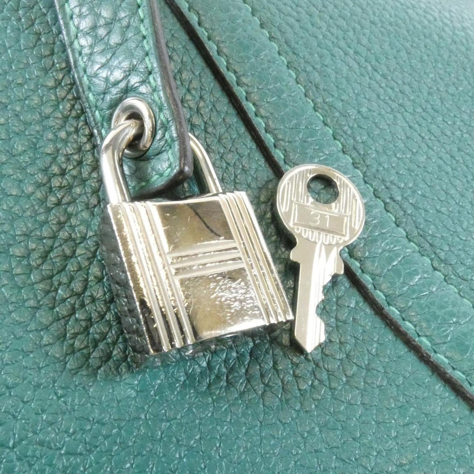 Hermes Green Taurillon Clemence Leather Handbag (Pre-Owned)