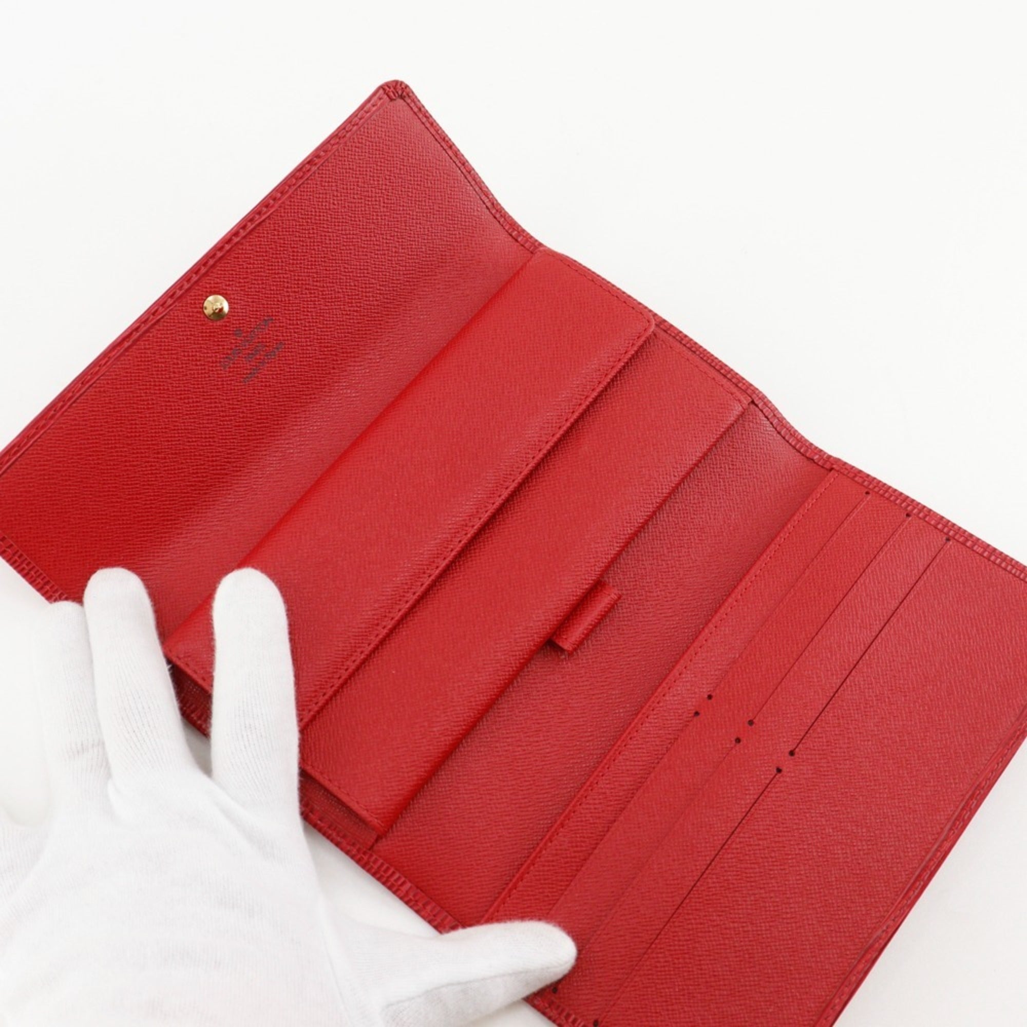 Louis Vuitton Epi Castilian Red Red Color Epi Leather Long Wallet (Bi-Fold) (Pre-Owned)
