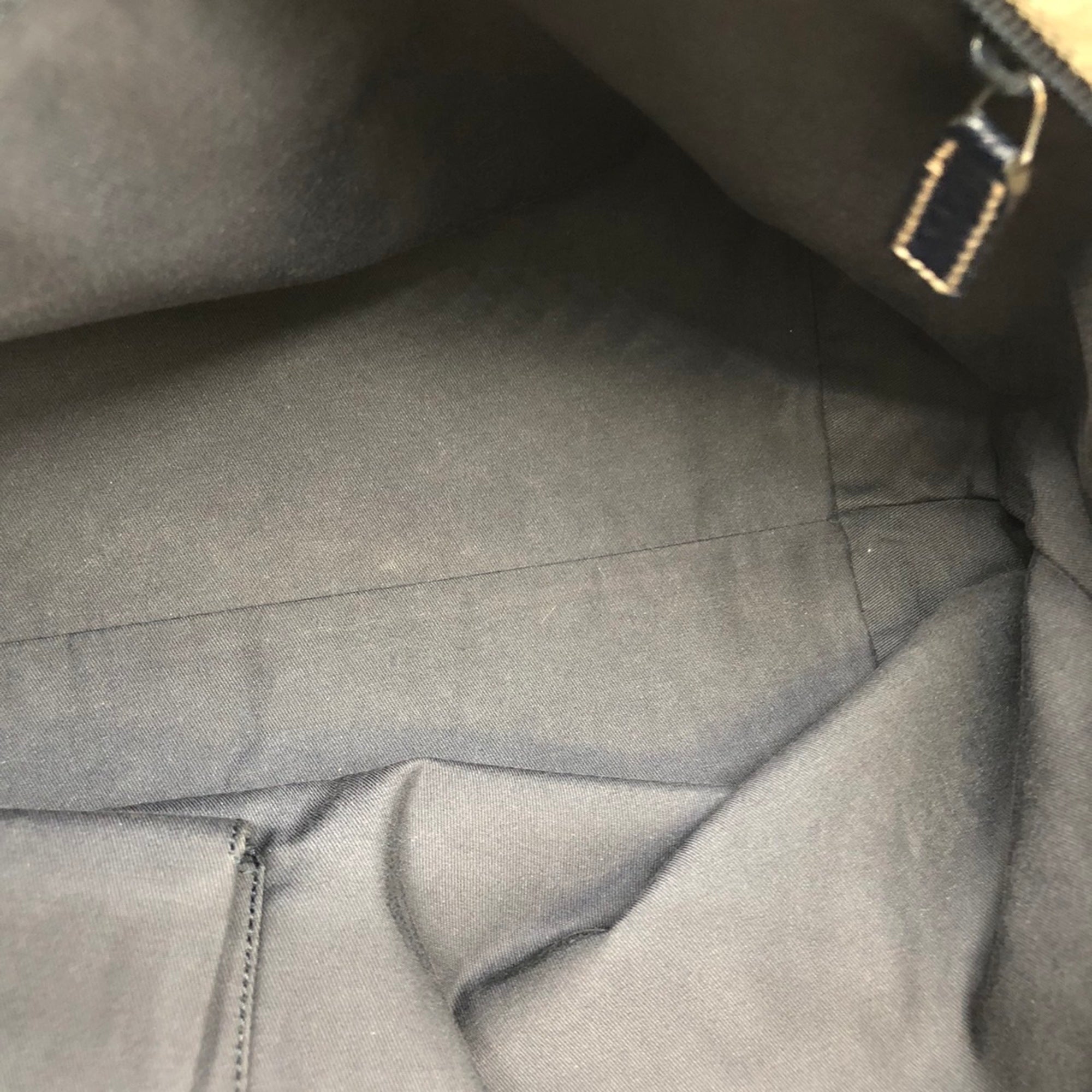 Gucci Gg Canvas Navy Gg Canvas Leather Tote Bag (Pre-Owned)