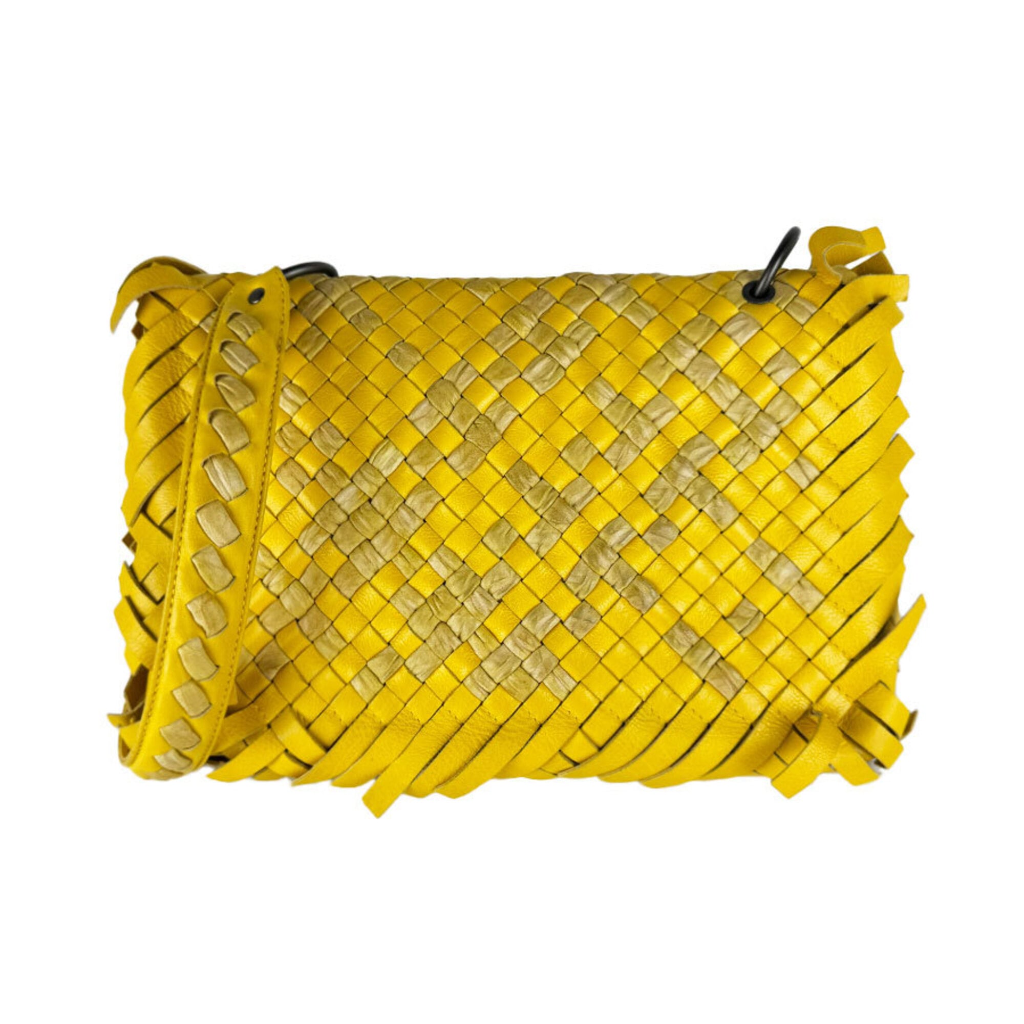 Bottega Veneta Yellow Intrecciato Shoulder Bag (Pre-Owned)