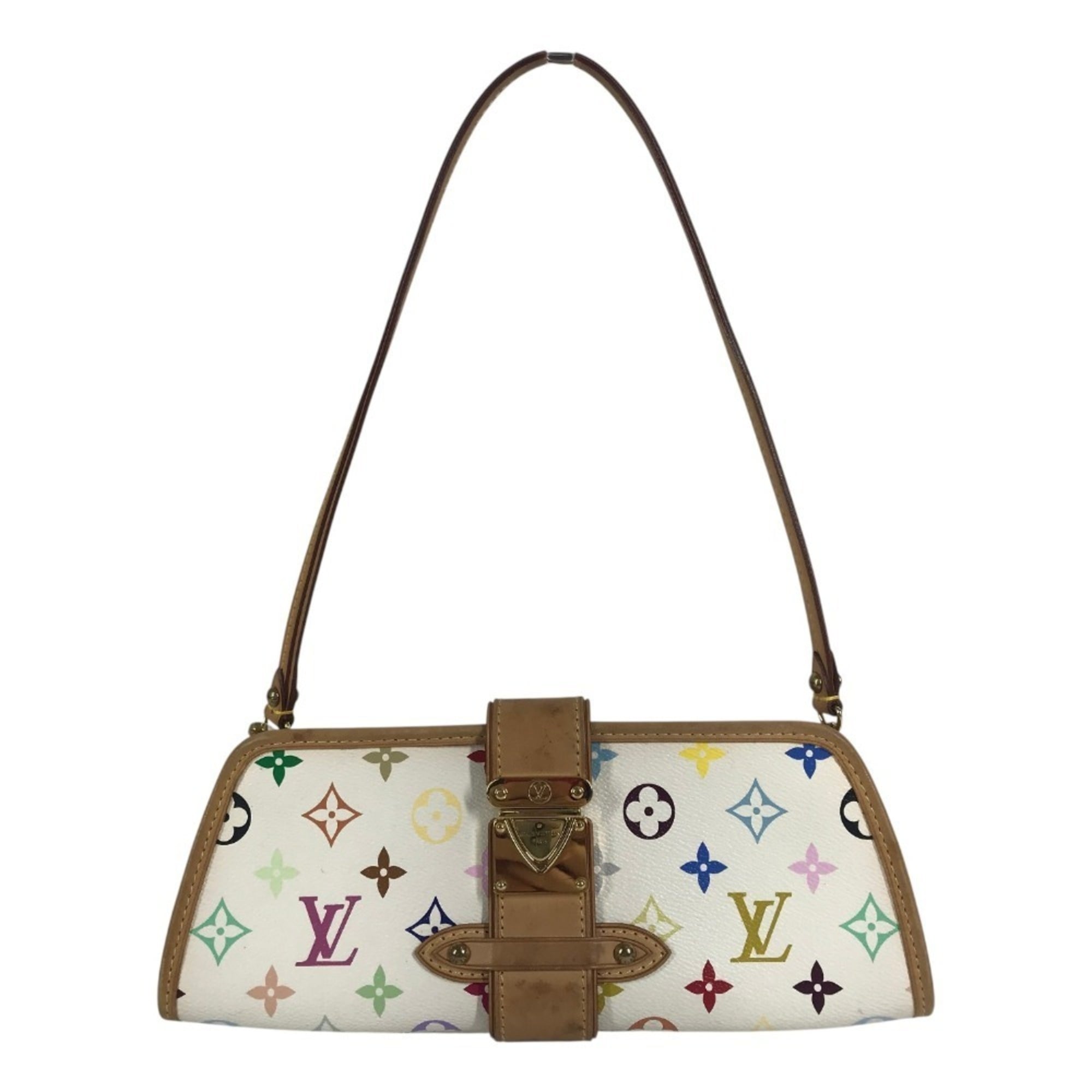 Louis Vuitton Blanc Monogram Multi-Color White Monogram Multicolore Clutch Bag Handbag Shoulder Bag (Pre-Owned)