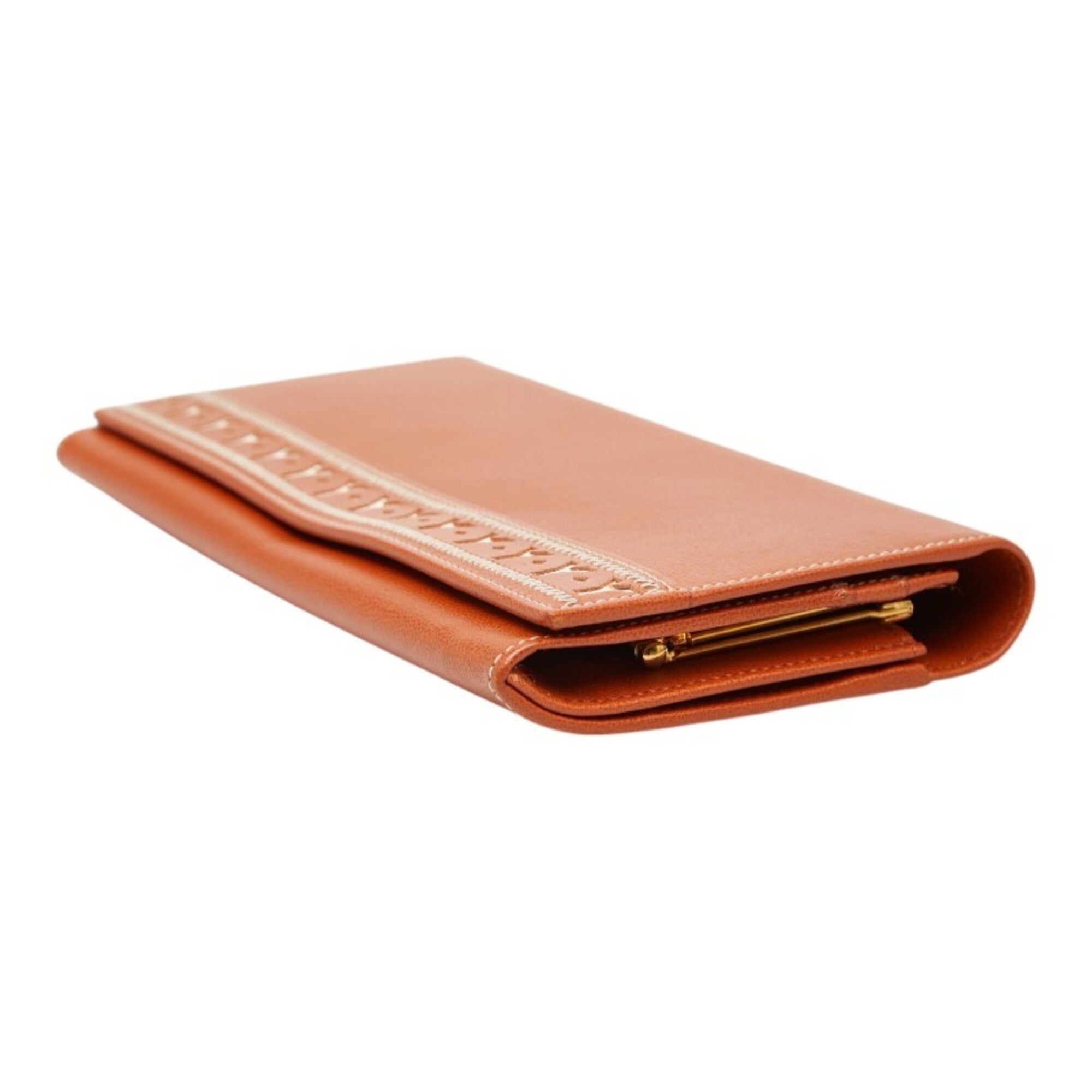 Saint Laurent Brown Leather Long Wallet (Bi-Fold) (Pre-Owned)