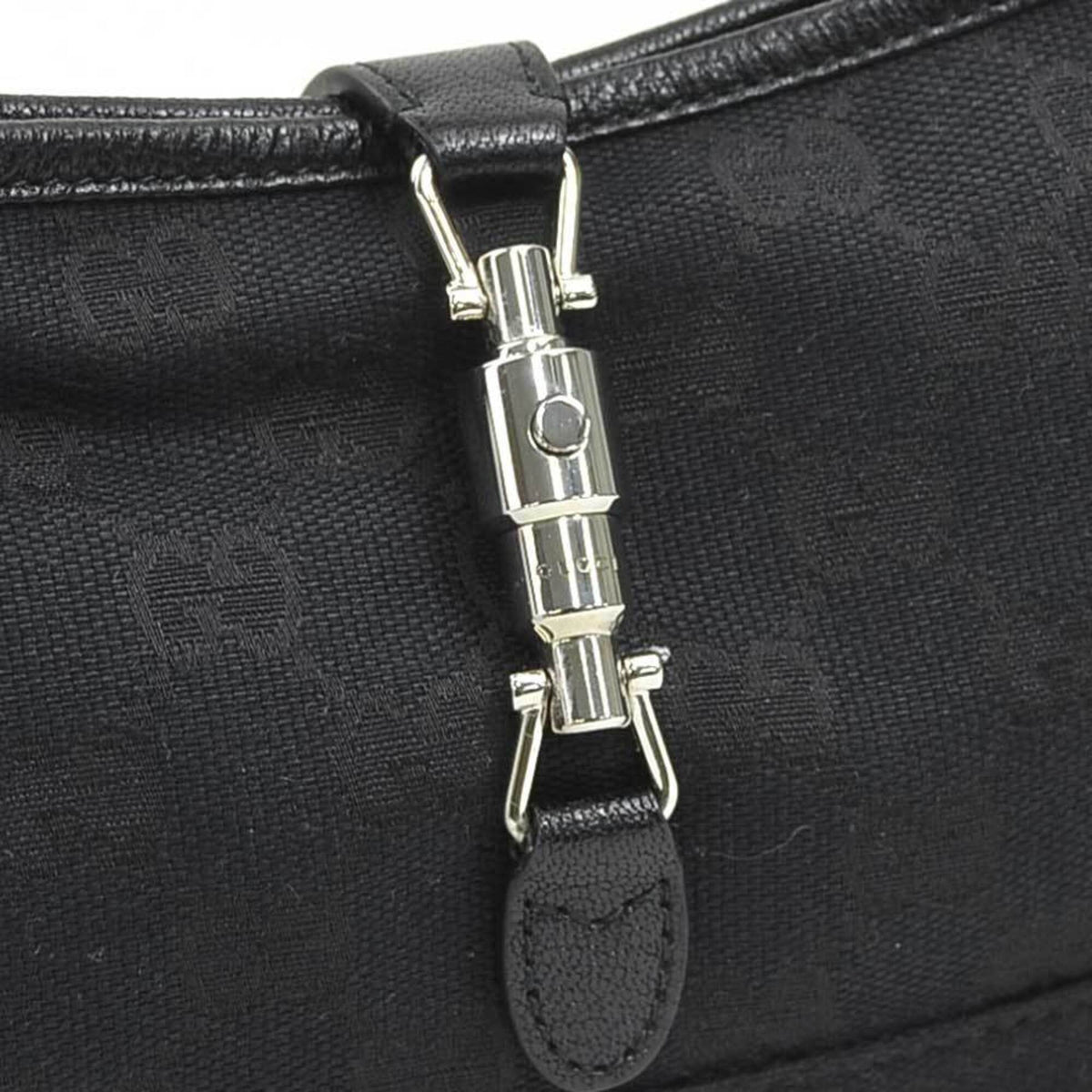 Gucci Black Gg Canvas Leather Handbag (Pre-Owned)
