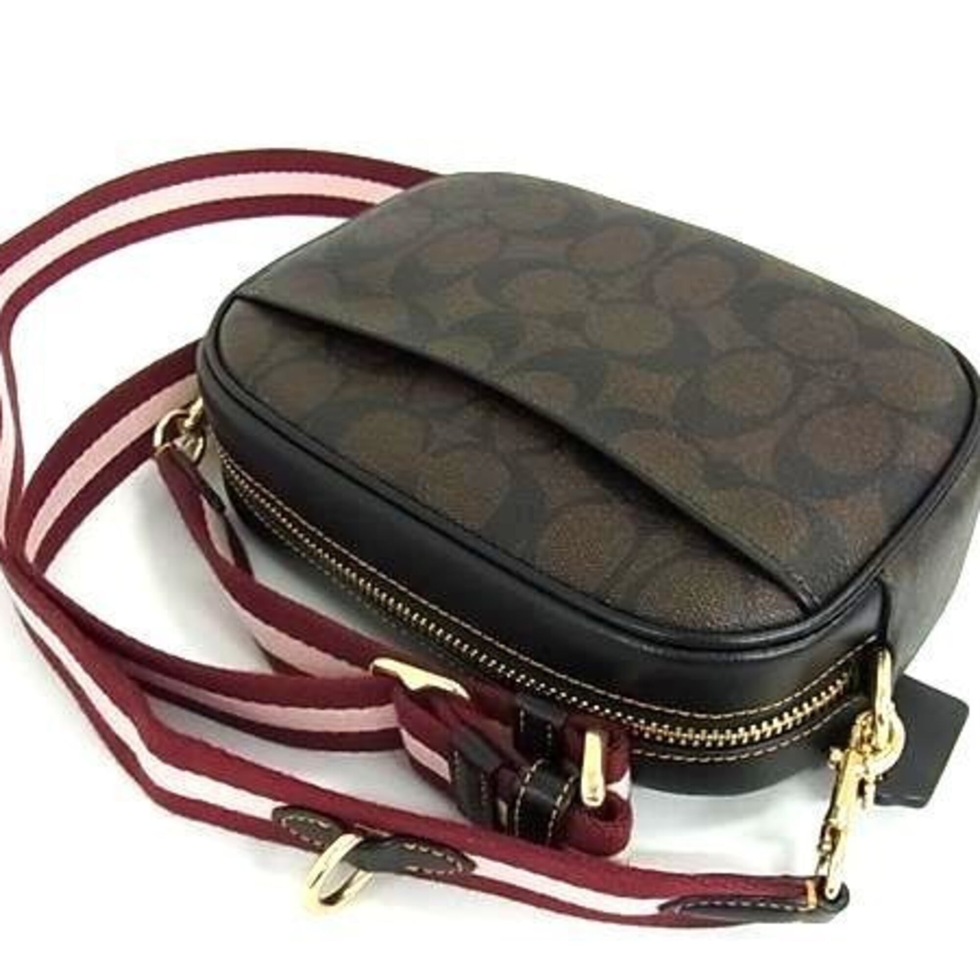 Coach Black Brown Pvc Leather Pochette Shoulder Bag (Pre-Owned)