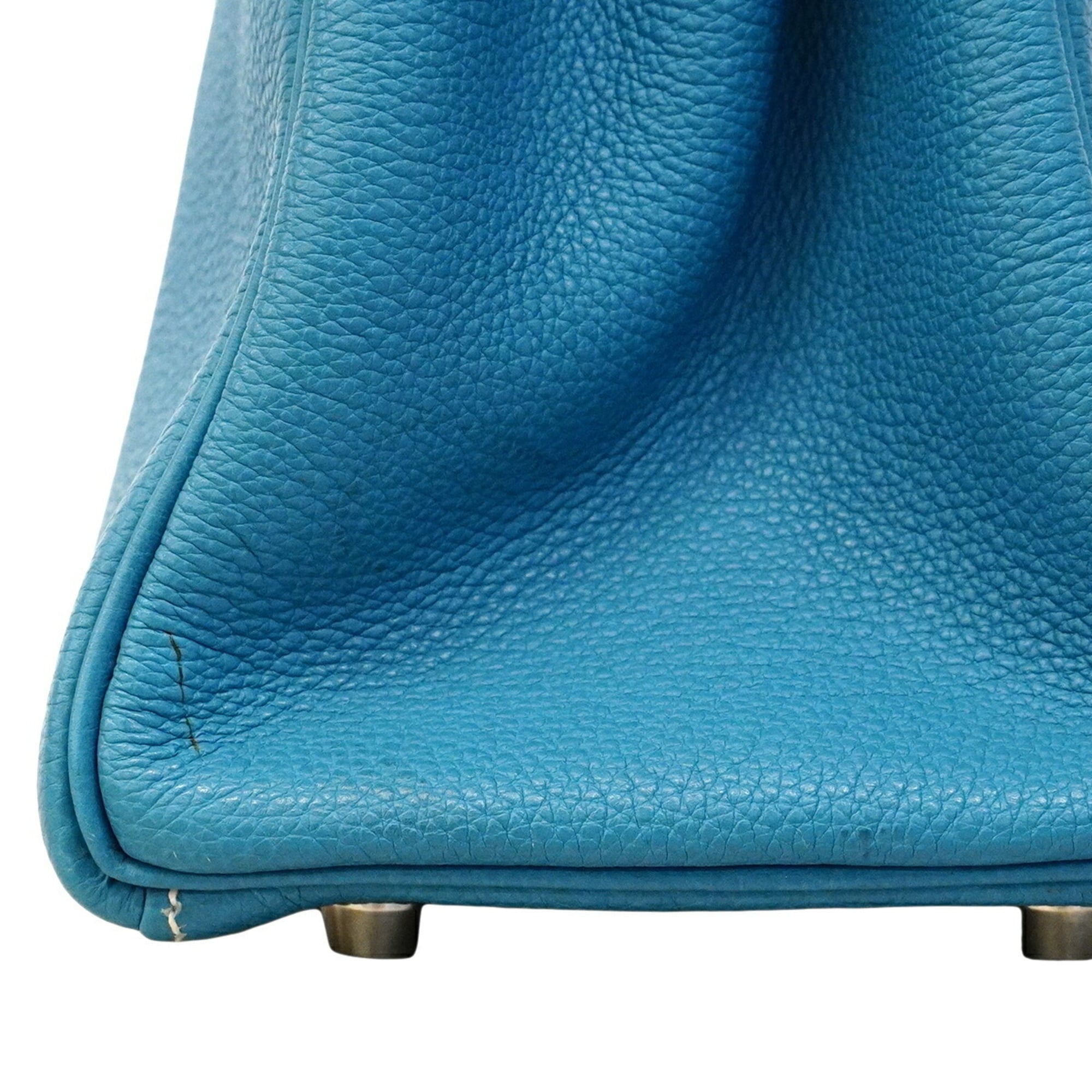 Hermes Blue Jean Togo Leather Handbag (Pre-Owned)