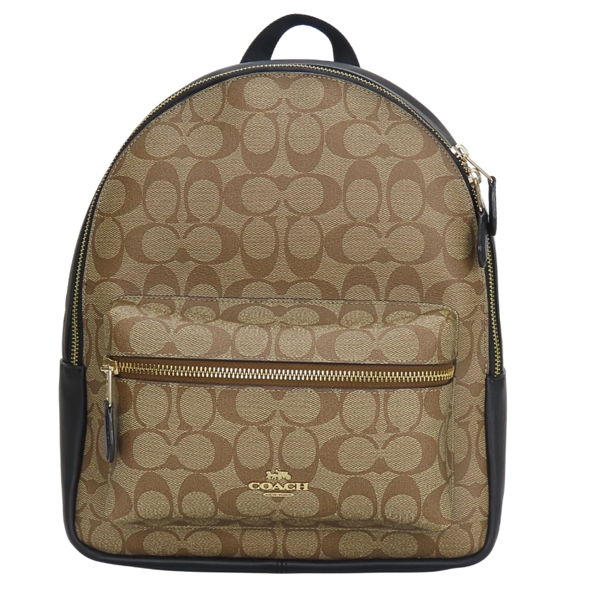 Coach Signature Black Brown Pvc Leather Backpack (Pre-Owned)