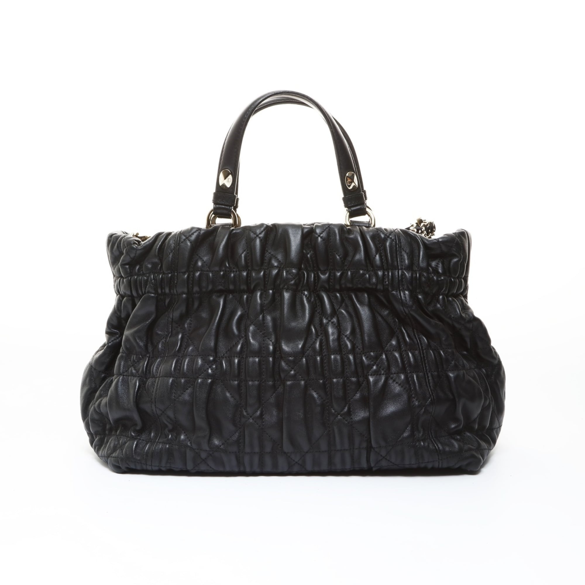 Christian Dior Black Leather Tote Bag (Pre-Owned)