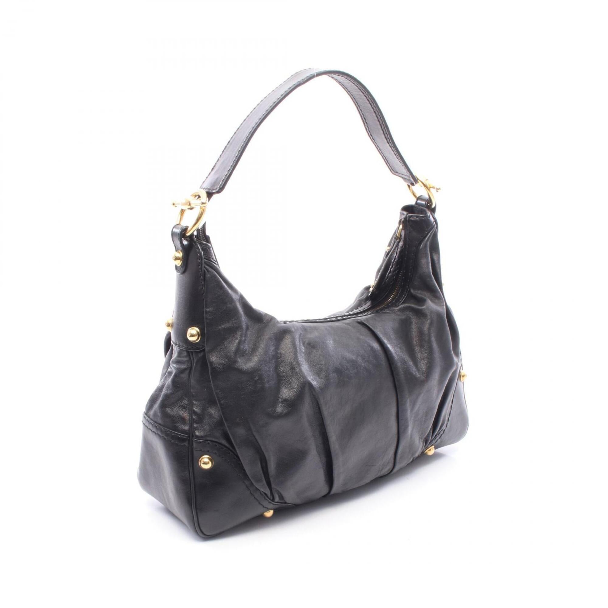Gucci Black Leather Handbag Shoulder Bag (Pre-Owned)