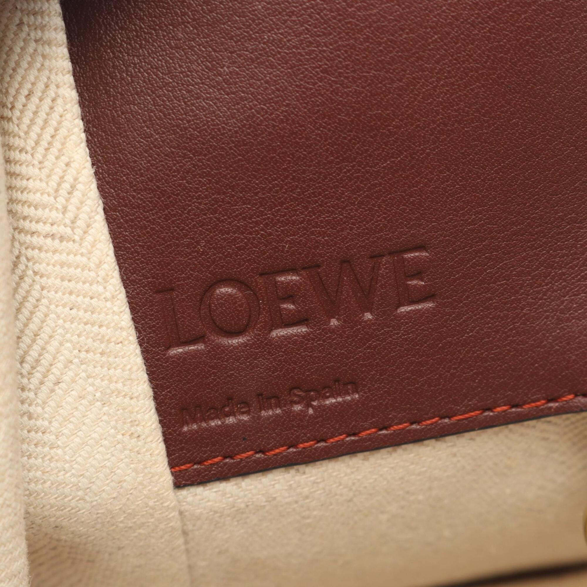 Loewe Brown Orange Red Color Leather Handbag (Pre-Owned)