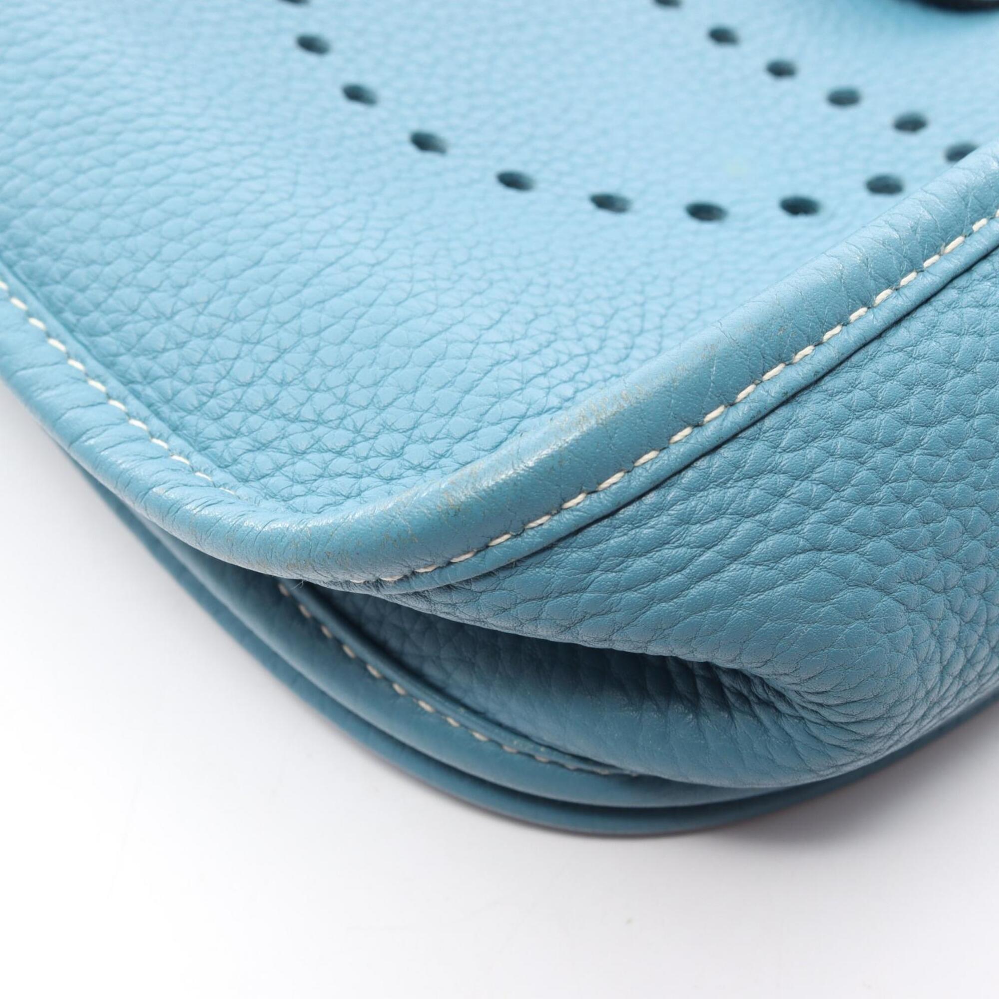 Hermes Blue Taurillon Clemence Leather Handbag Shoulder Bag (Pre-Owned)