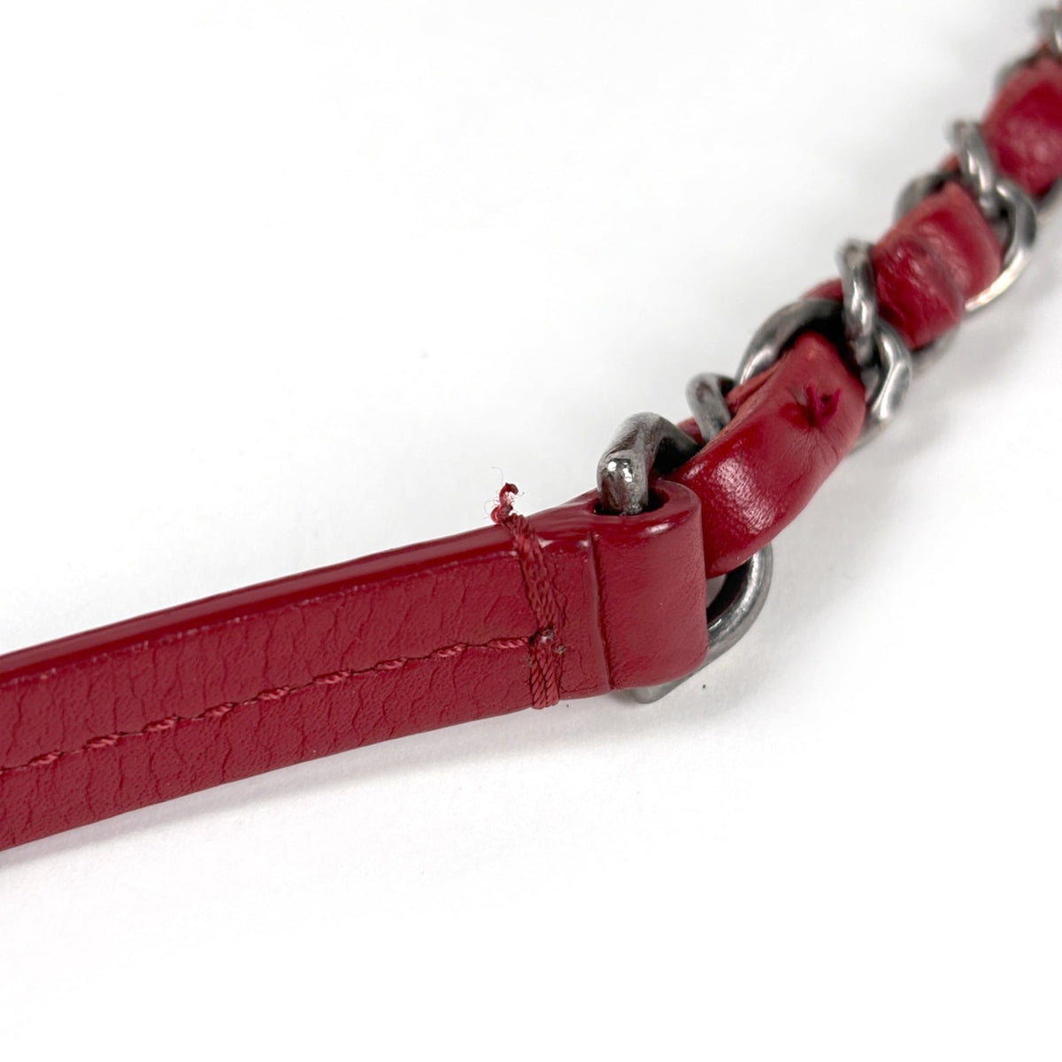Chanel Red Color Grained Calfskin Shoulder Bag (Pre-Owned)