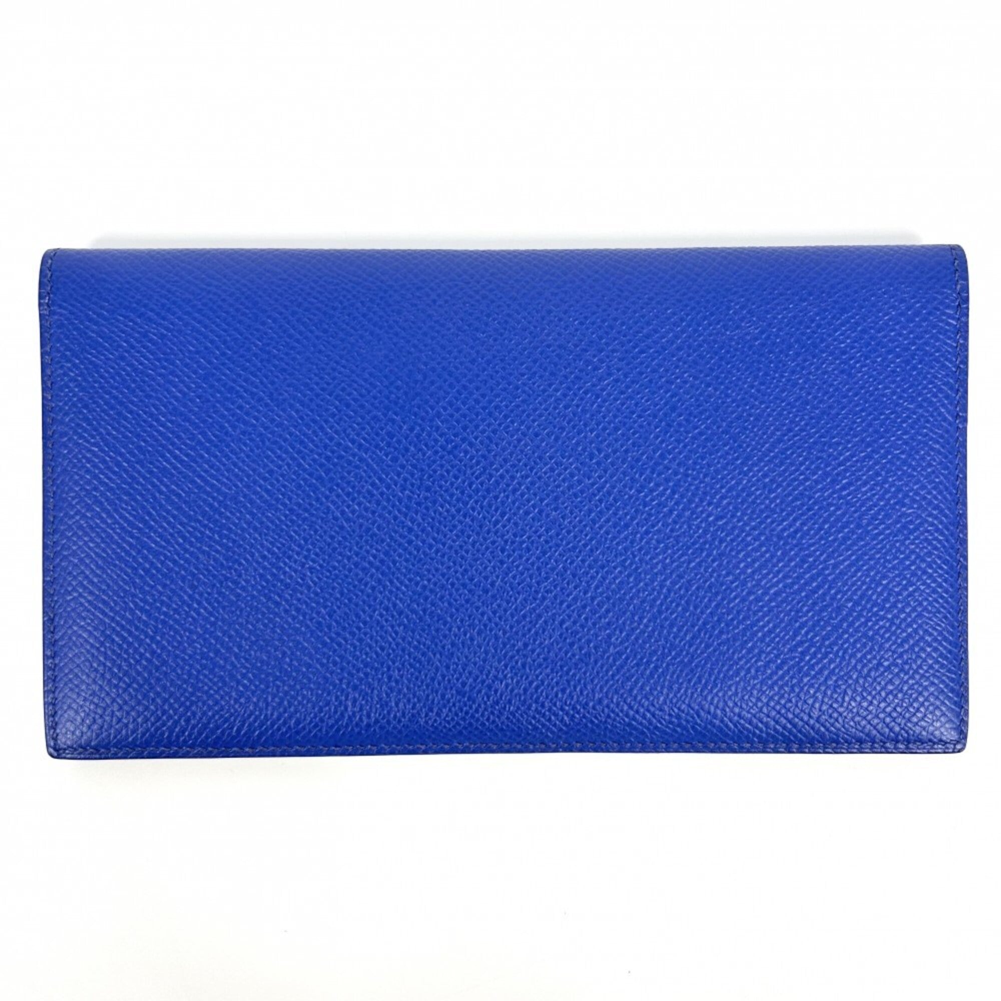 Hermes Mc2 Black Blue Gray Epsom Leather Long Wallet (Bi-Fold) (Pre-Owned)