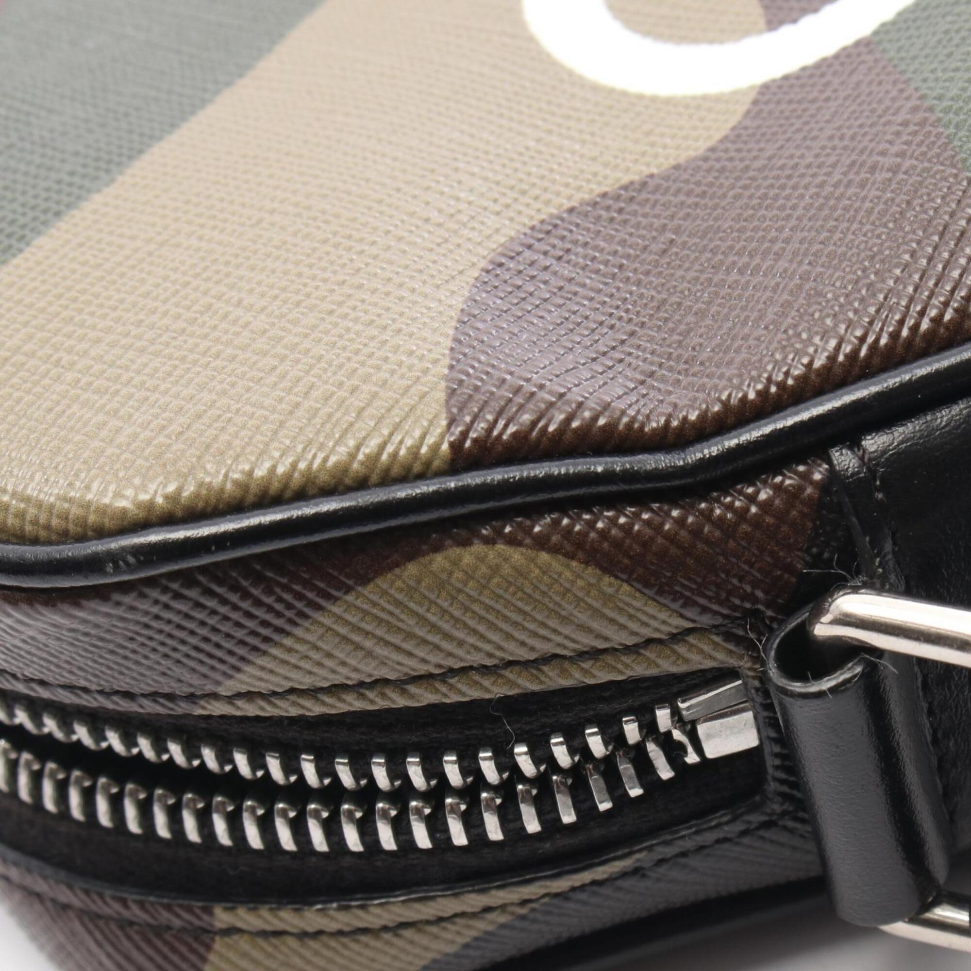 Celine Black Khaki Multi-Color Coated Canvas Leather Handbag Messenger Bag Shoulder Bag (Pre-Owned)