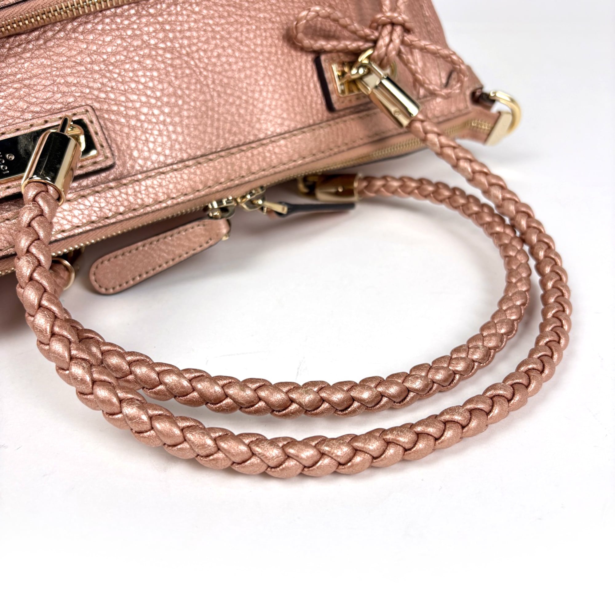 Gucci Bamboo Pink Leather Handbag (Pre-Owned)