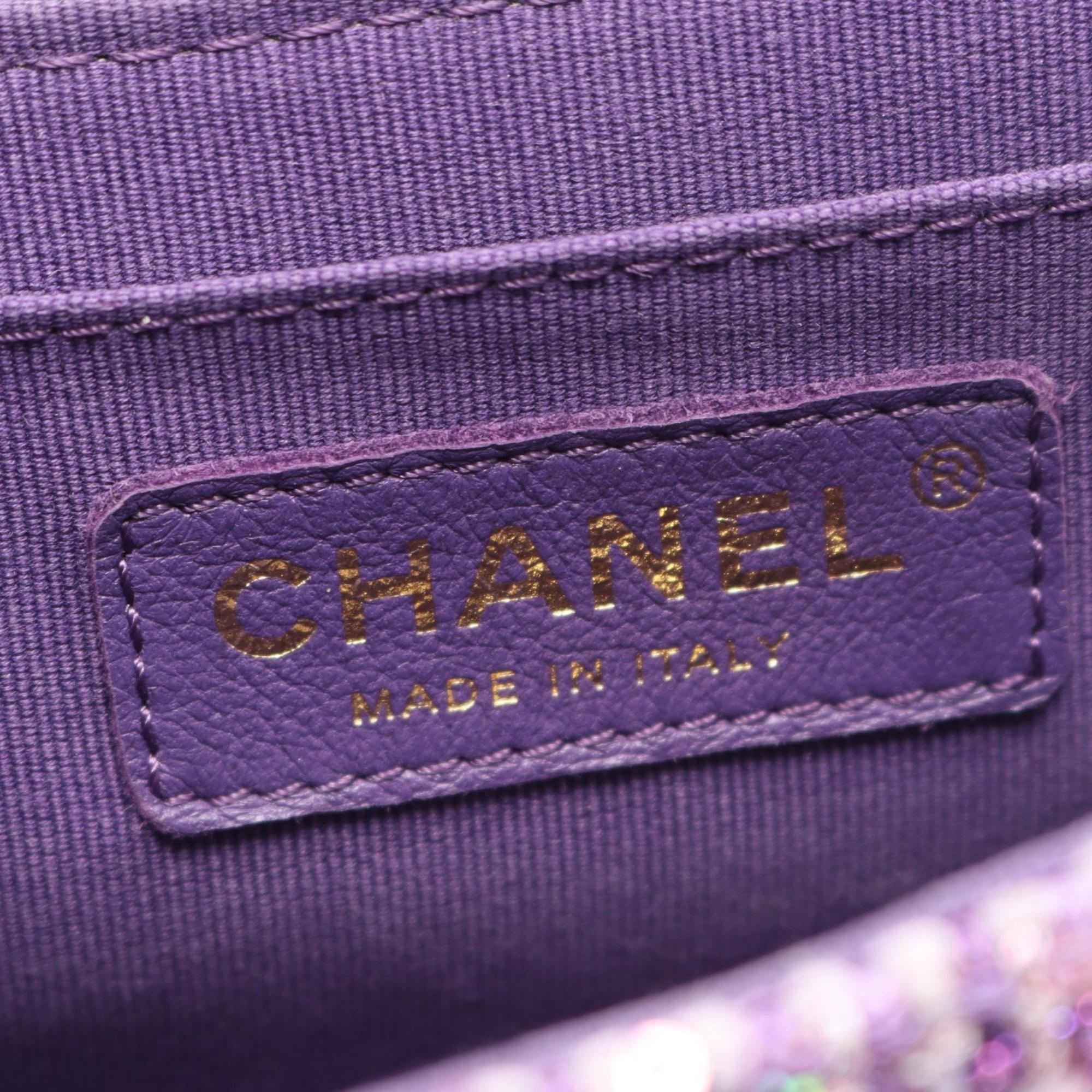 Chanel Purple Fabric Shoulder Bag (Pre-Owned)