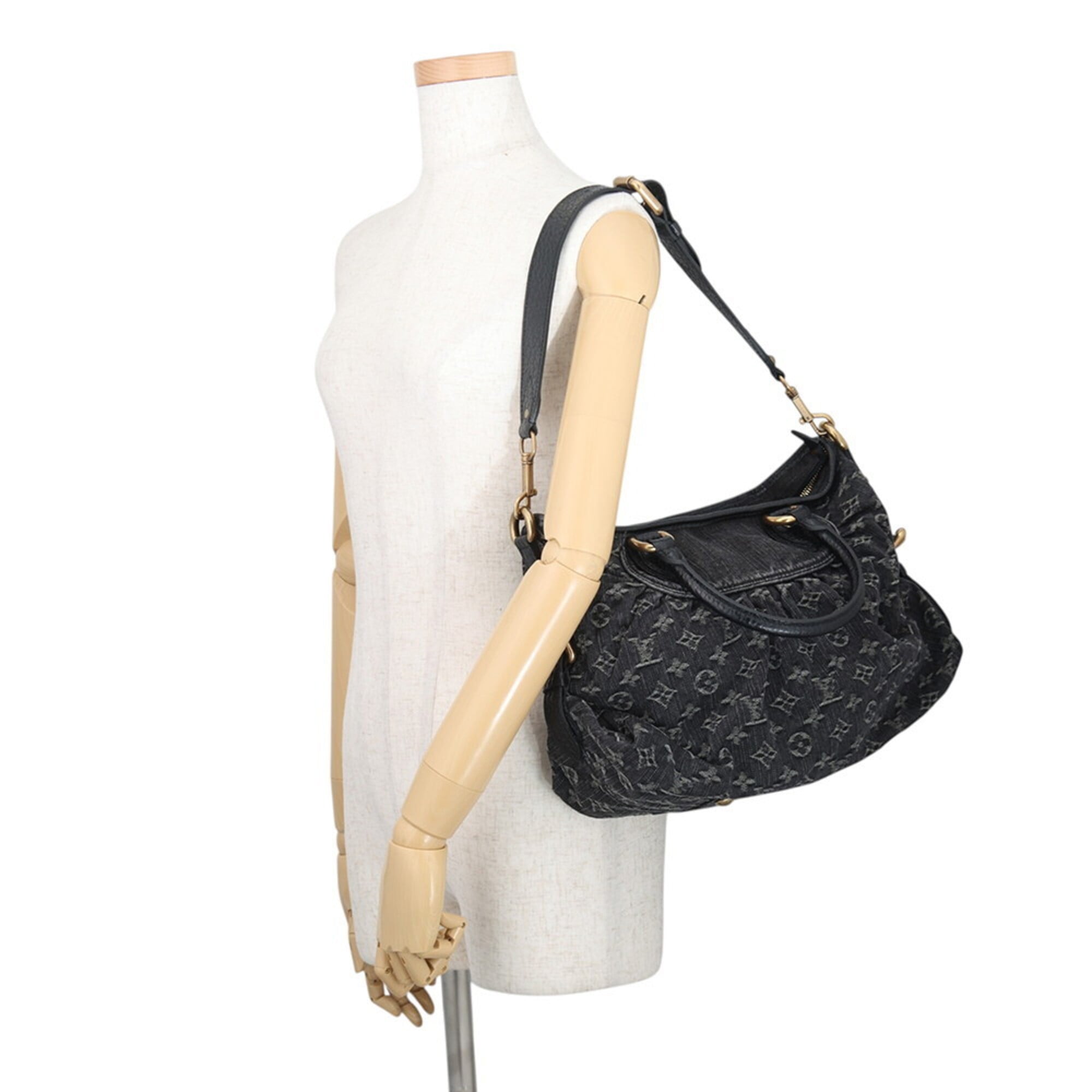 Louis Vuitton Monogram Denim Black Noir Monogram Denim Handbag Shoulder Bag (Pre-Owned)