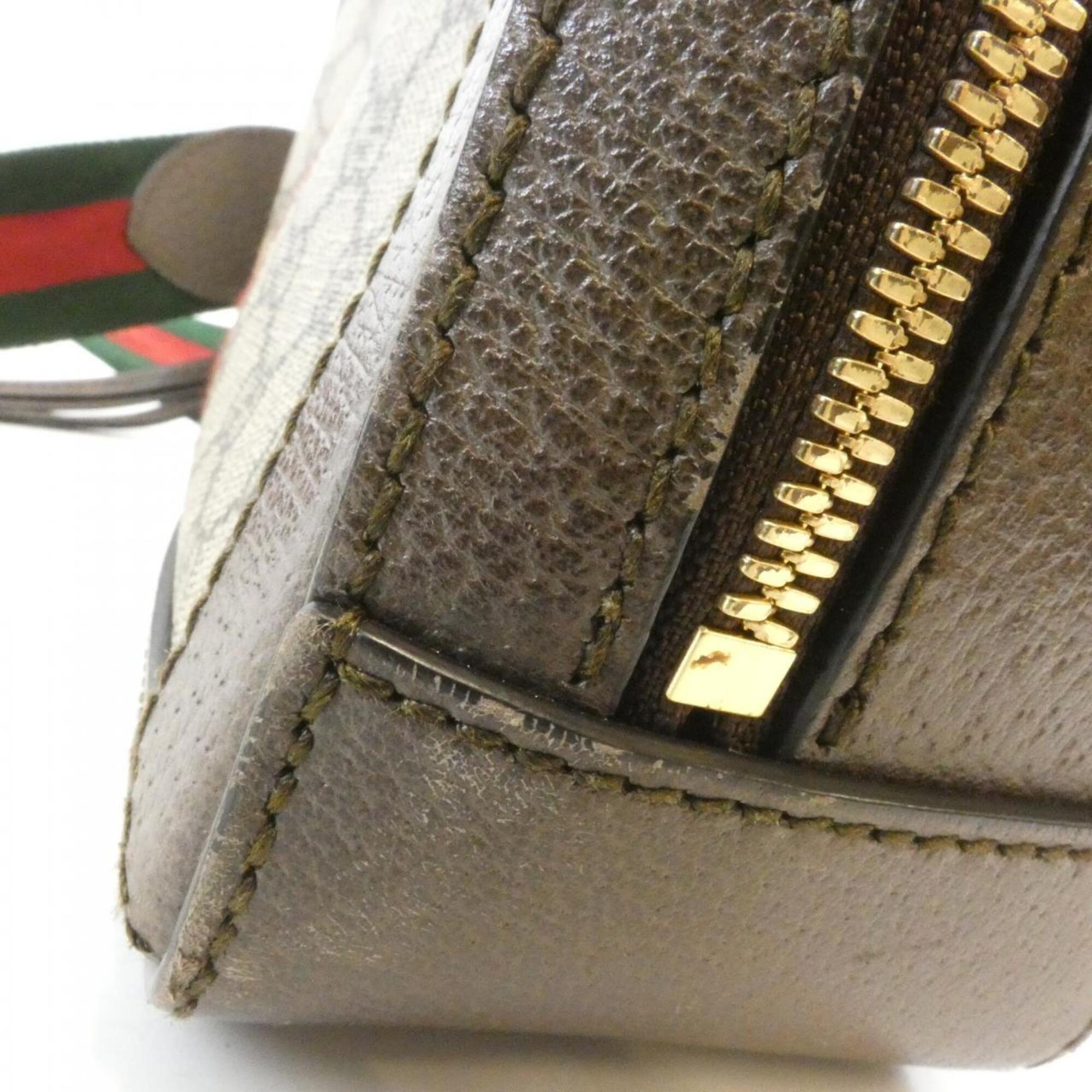 Gucci Beige Brown Gg Supreme Canvas Handbag (Pre-Owned)