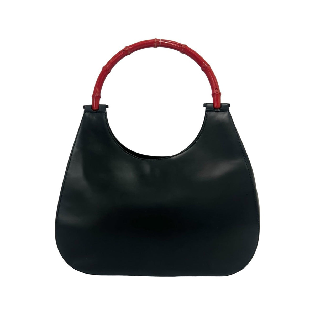 Gucci Black Leather Bamboo Handbag Shoulder Bag (Pre-Owned)