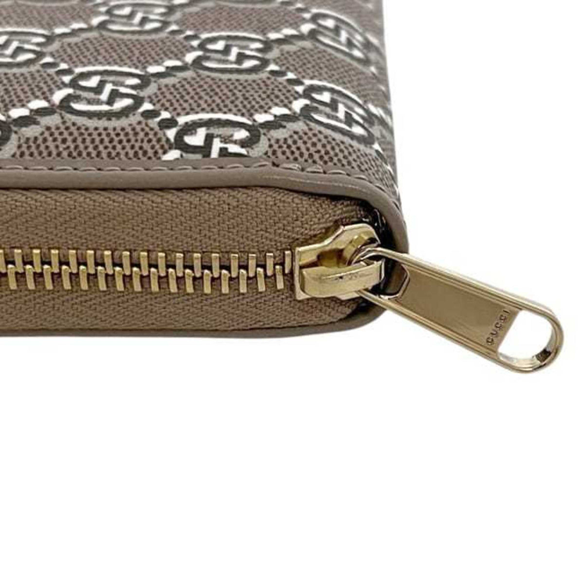 Gucci Beige Pvc Leather Long Wallet (Bi-Fold) (Pre-Owned)