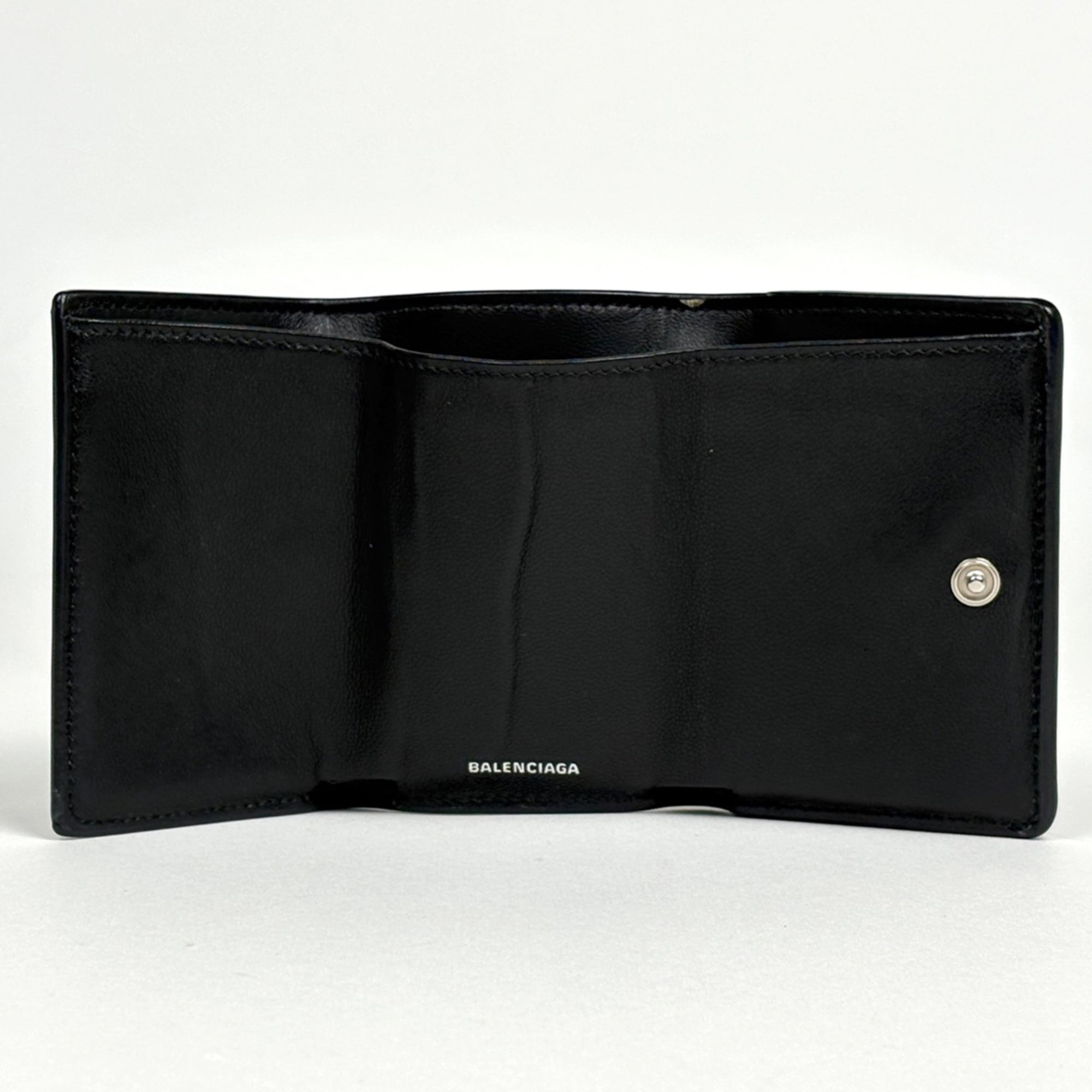 Balenciaga Black Leather Checkbook Holder (Pre-Owned)