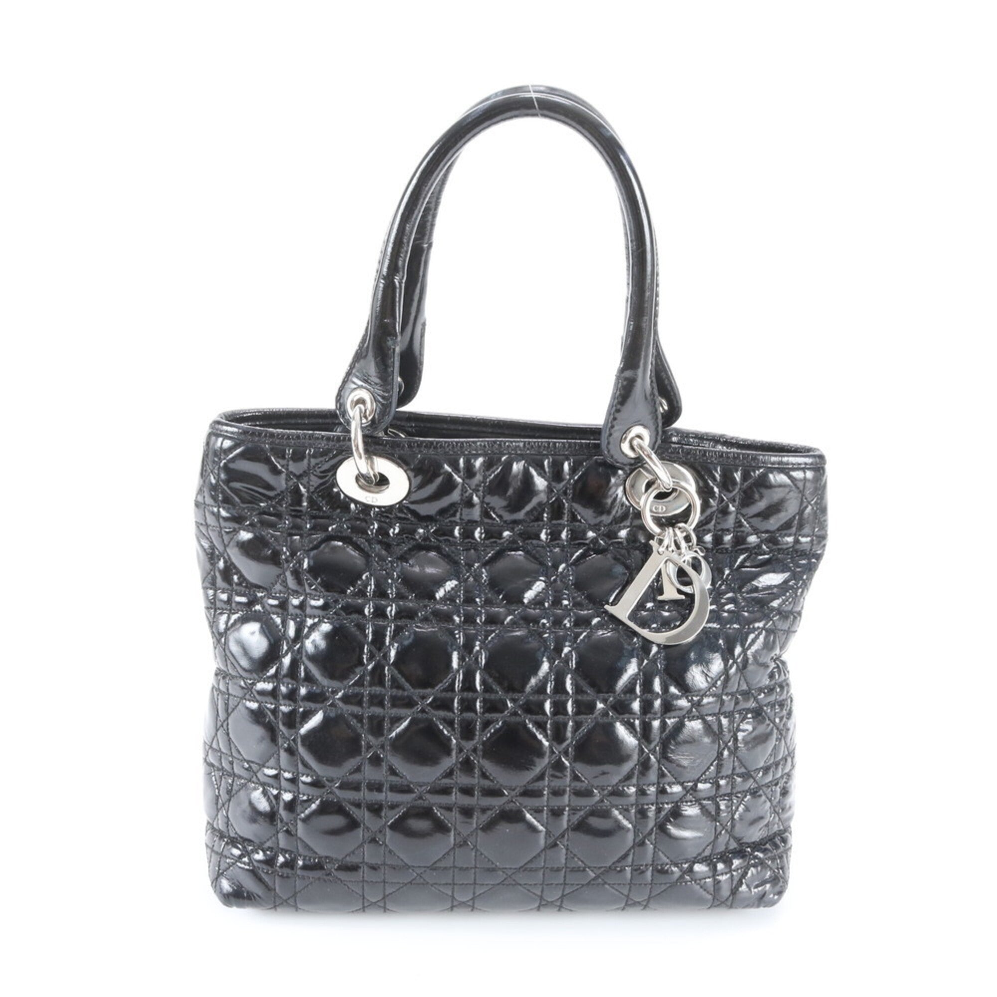 Christian Dior Black Leather Shoulder Bag Tote Bag (Pre-Owned)